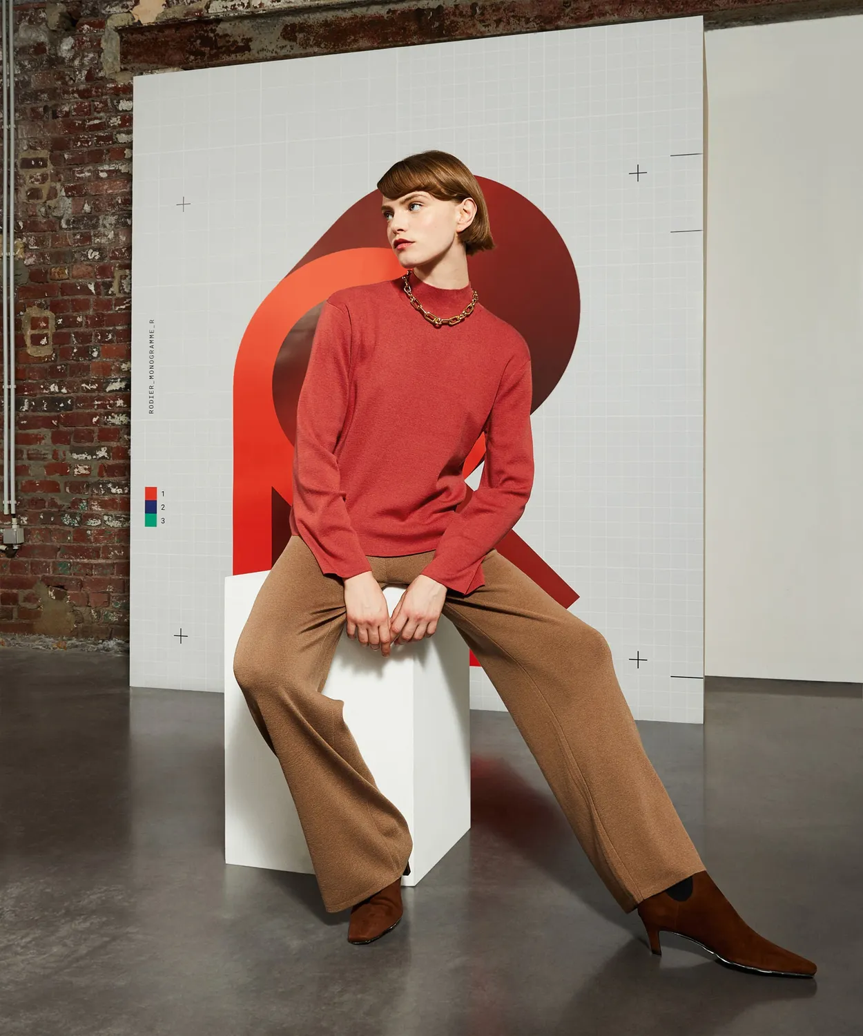 Rodier Maglione Collo Rialzato arancione ruggine S-XL