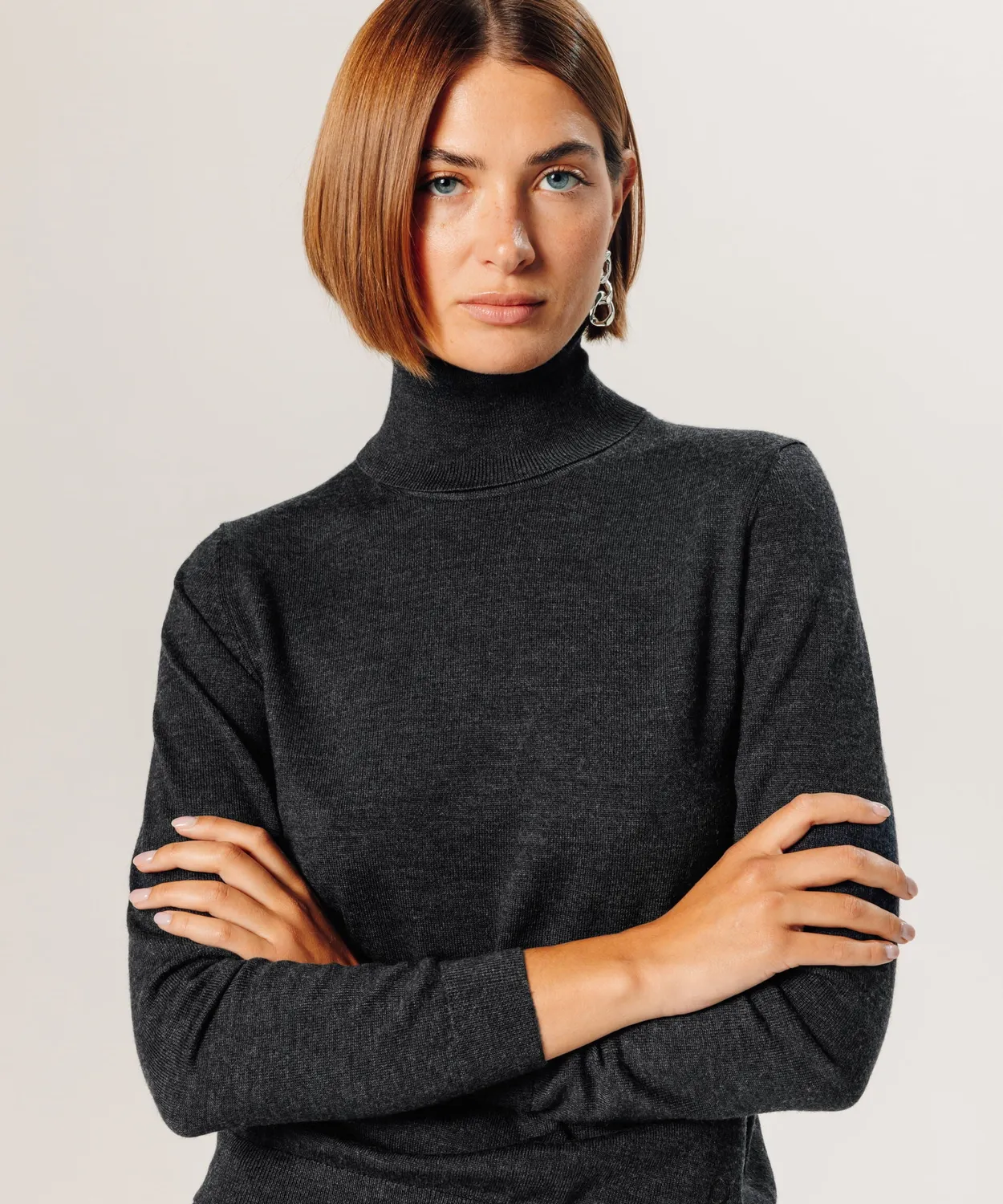 Rodier Maglione dolcevita lana merino Grigio Antracite