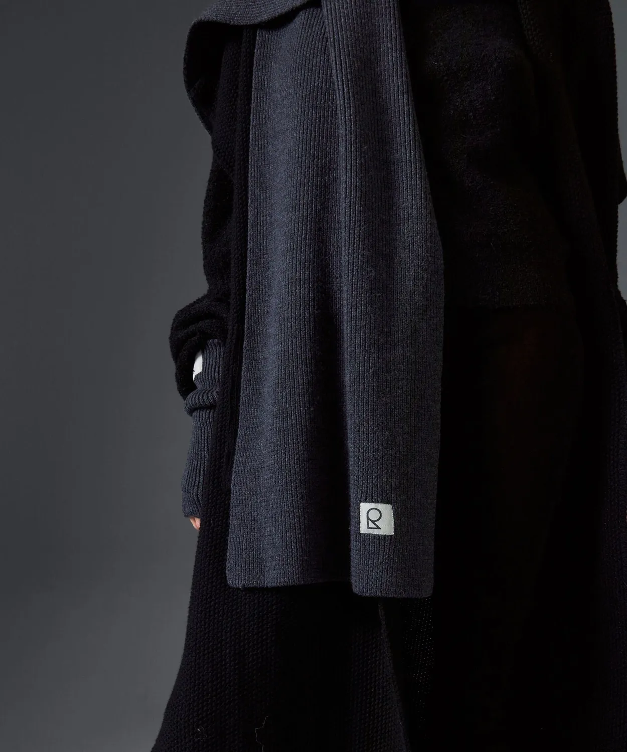 Rodier sciarpa lana merino grigio OEKO-TEX 180 cm