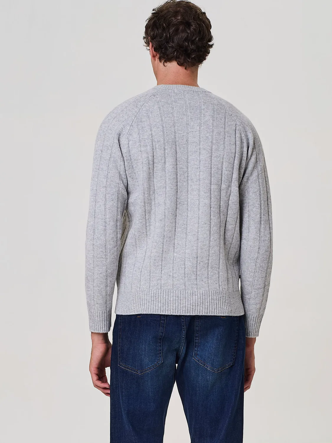 Paul Taylor Girocollo Maglia Lana Grigio Chiaro Melange