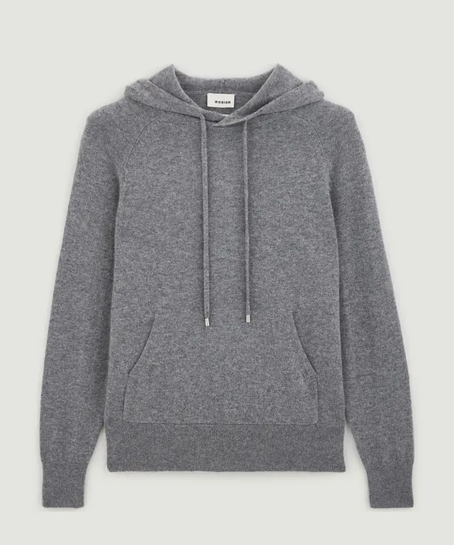 Rodier Felpa Cappuccio Cashmere Grigio Medio Uomo 2 Fili