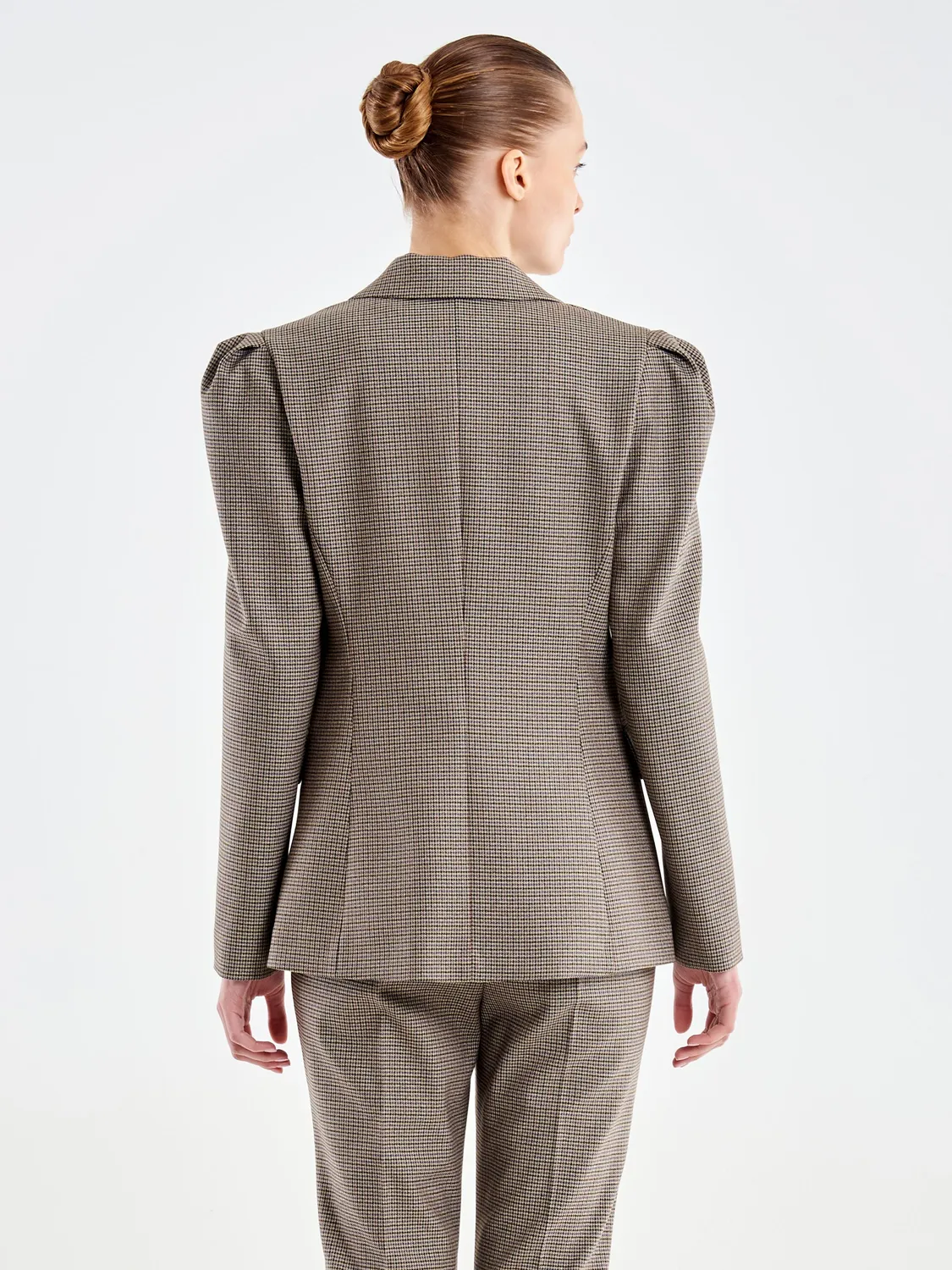 Vicolo Pied de Poule blazer sfiancato beige