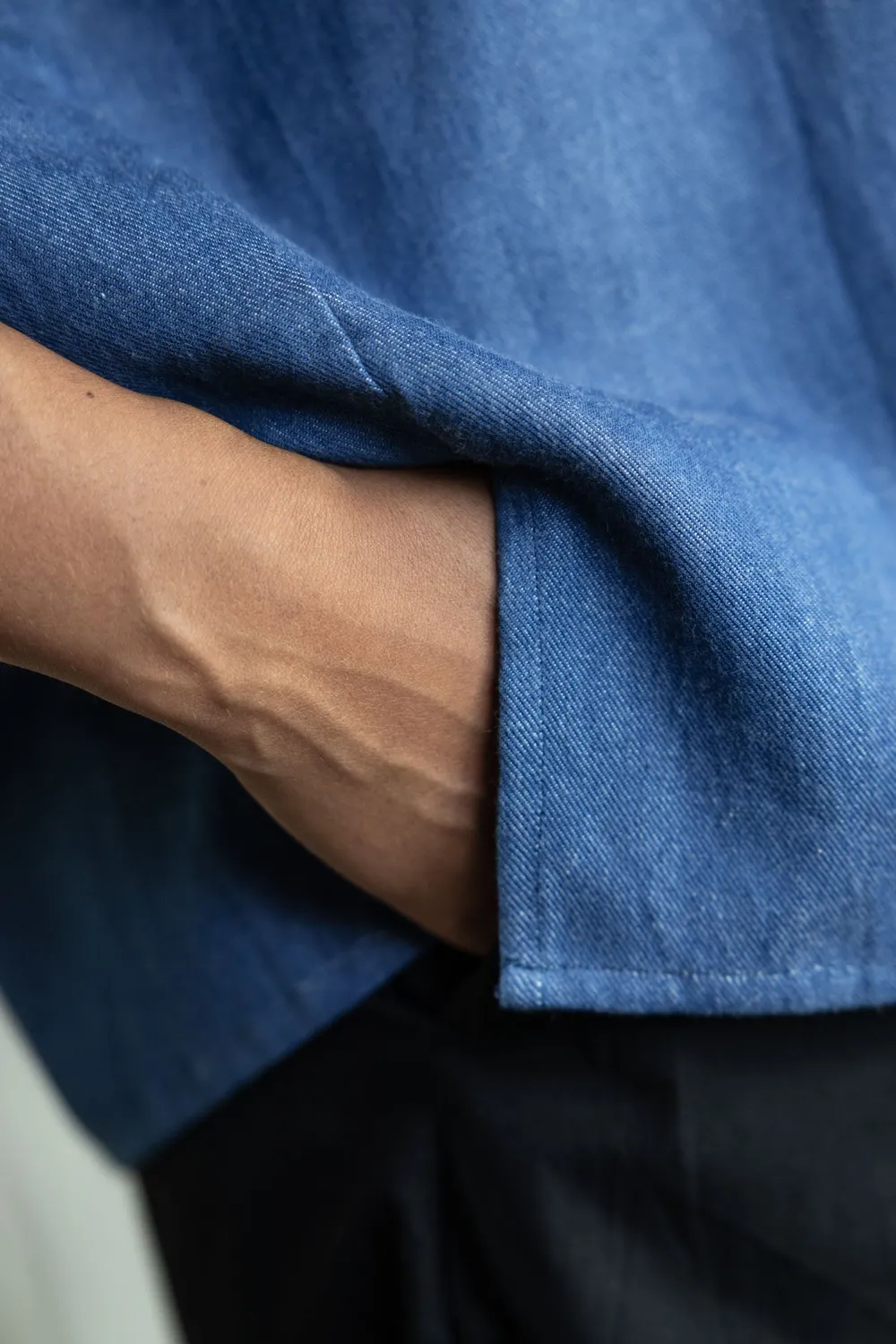 Jyoti Fair Works Nehani camicia denim cotone manica corta