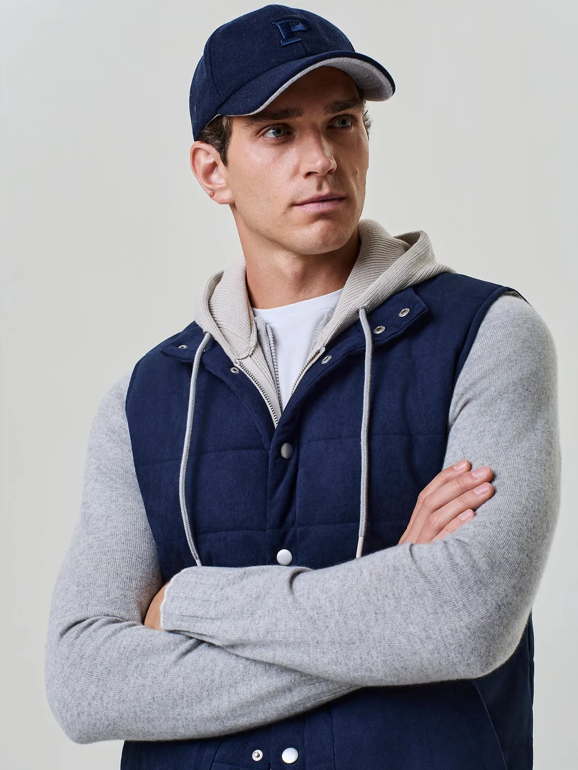 Paul Taylor Smanicato Eco Suede Blu Pettorina Maglia
