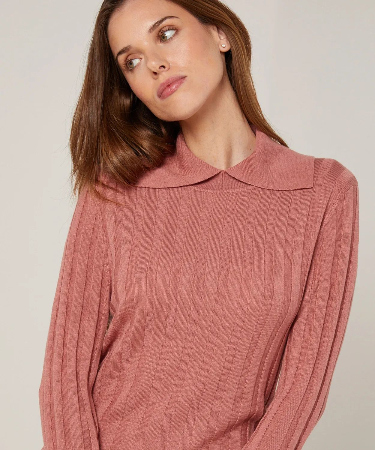 Rodier Maglione Calzino Collo Polo maglione bois de rose
