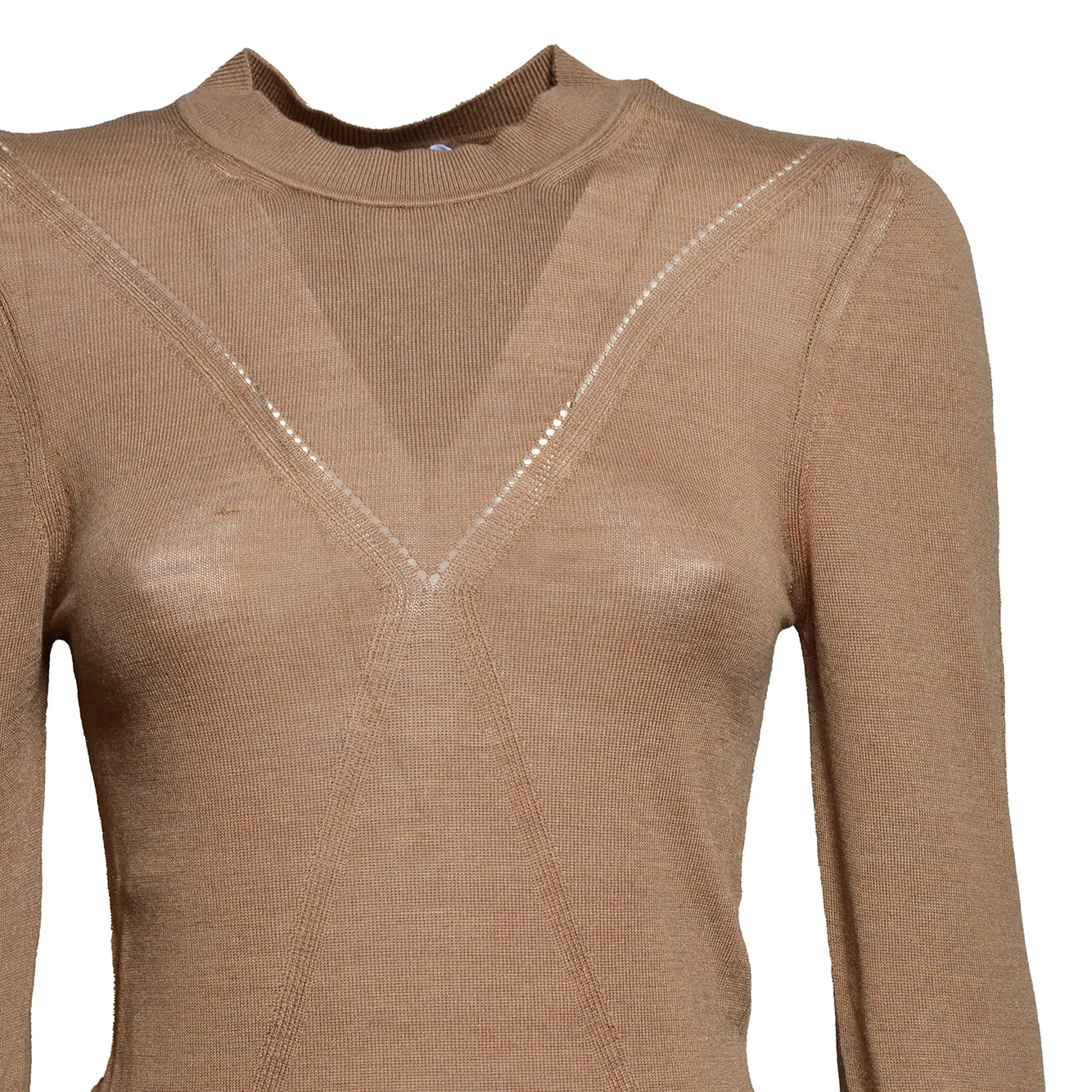 Rabanne 26AMPU095ML0624P830 cardigan cammello lana