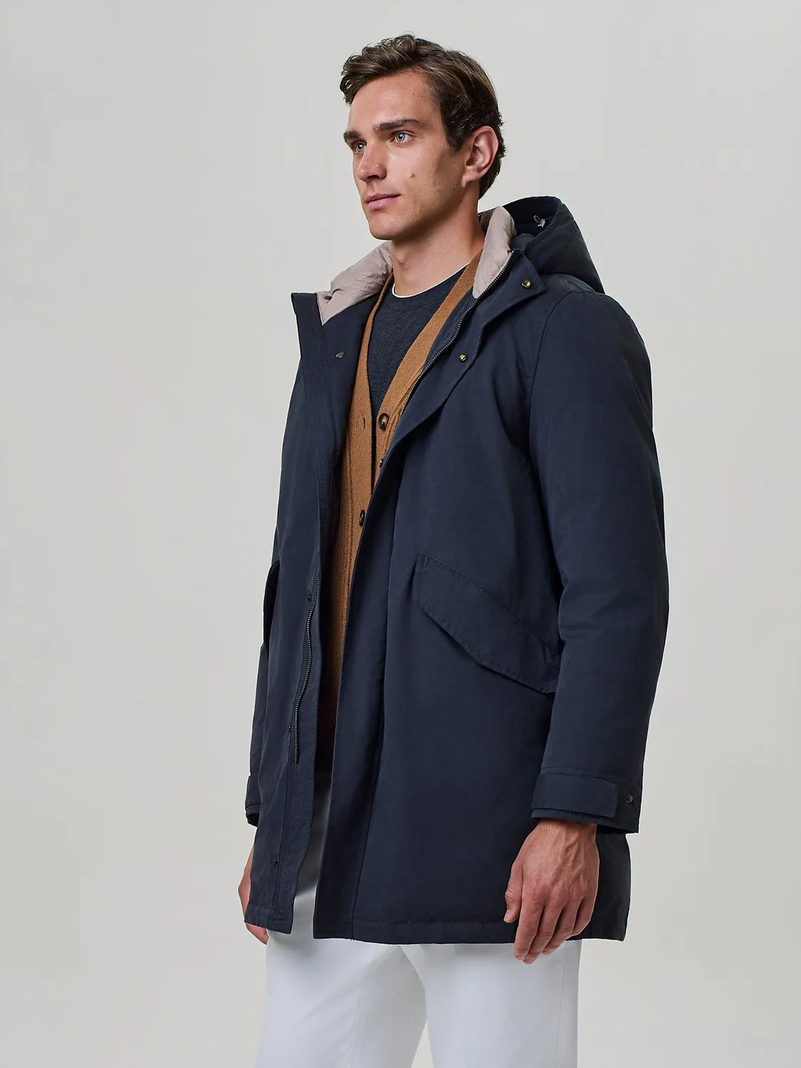 Paul Taylor Parka Cotone Mano Pesca Grigio Scuro