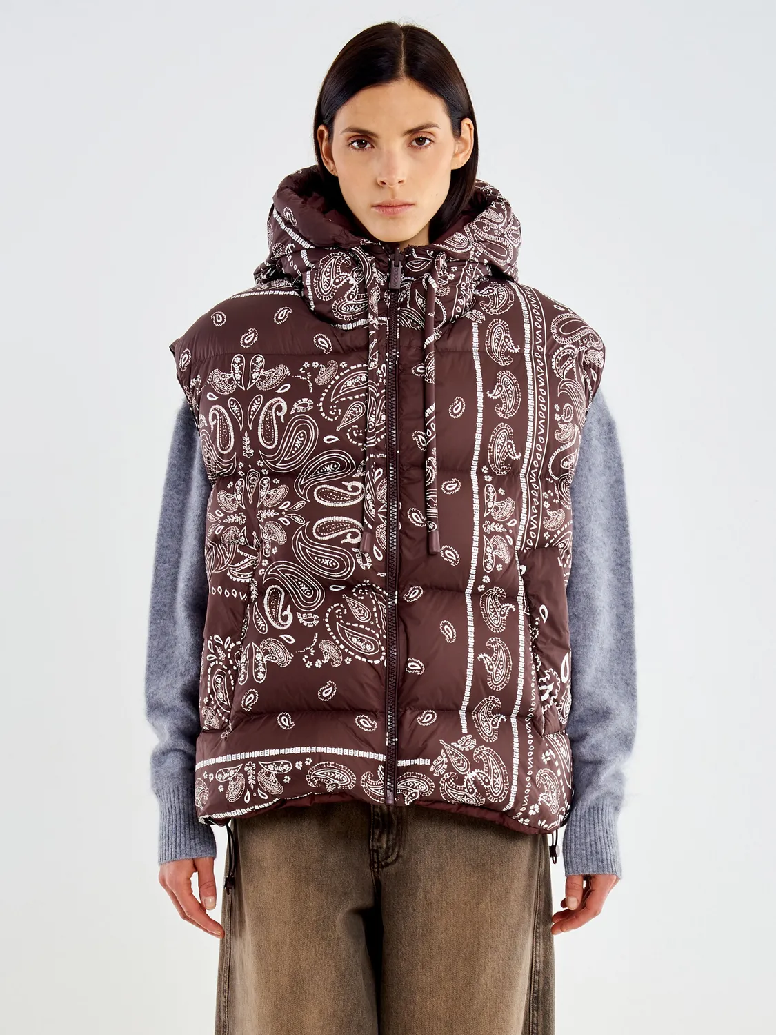 Vicolo Gilet Piumino Stampa Bandana piumino moro S
