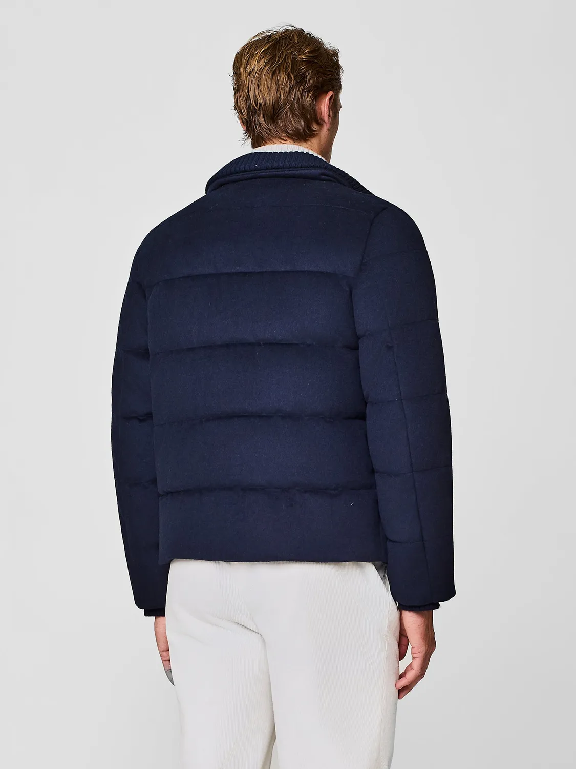 Paul Taylor giubbino lana imbottito blu collo staccabile