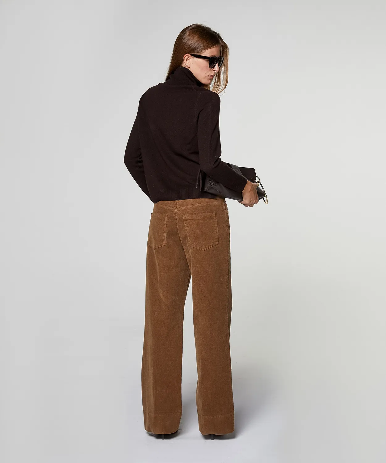 Rodier Maglione Dolcevita Cashmere marrone scuro S-XL