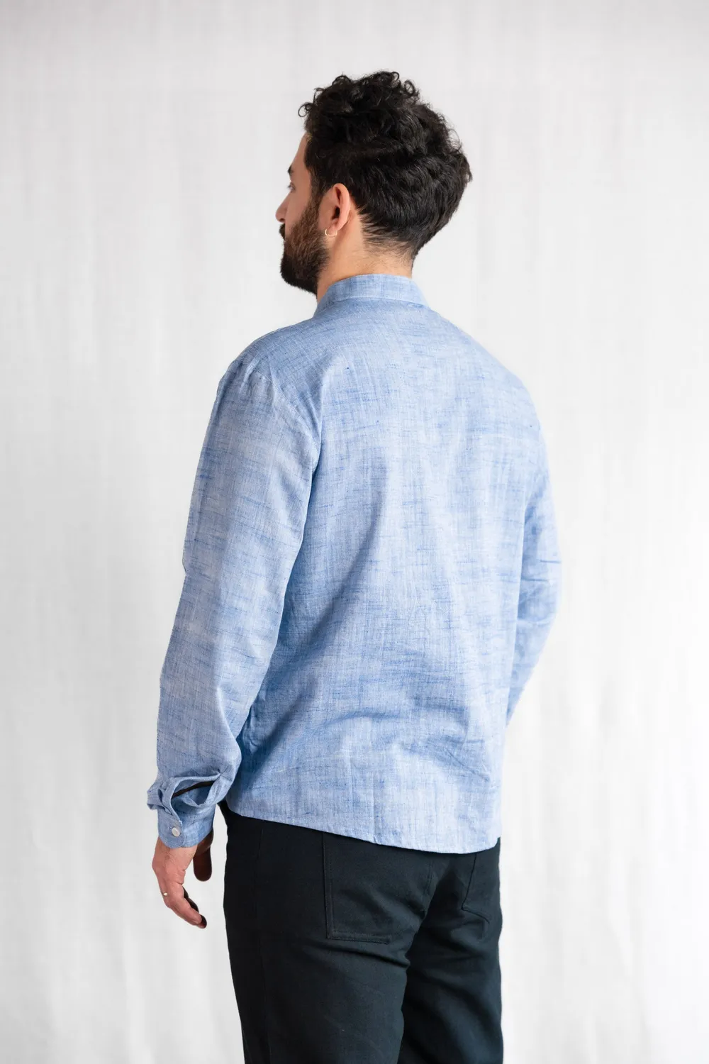 Jyoti Harish Light Blue camicia uomo azzurra