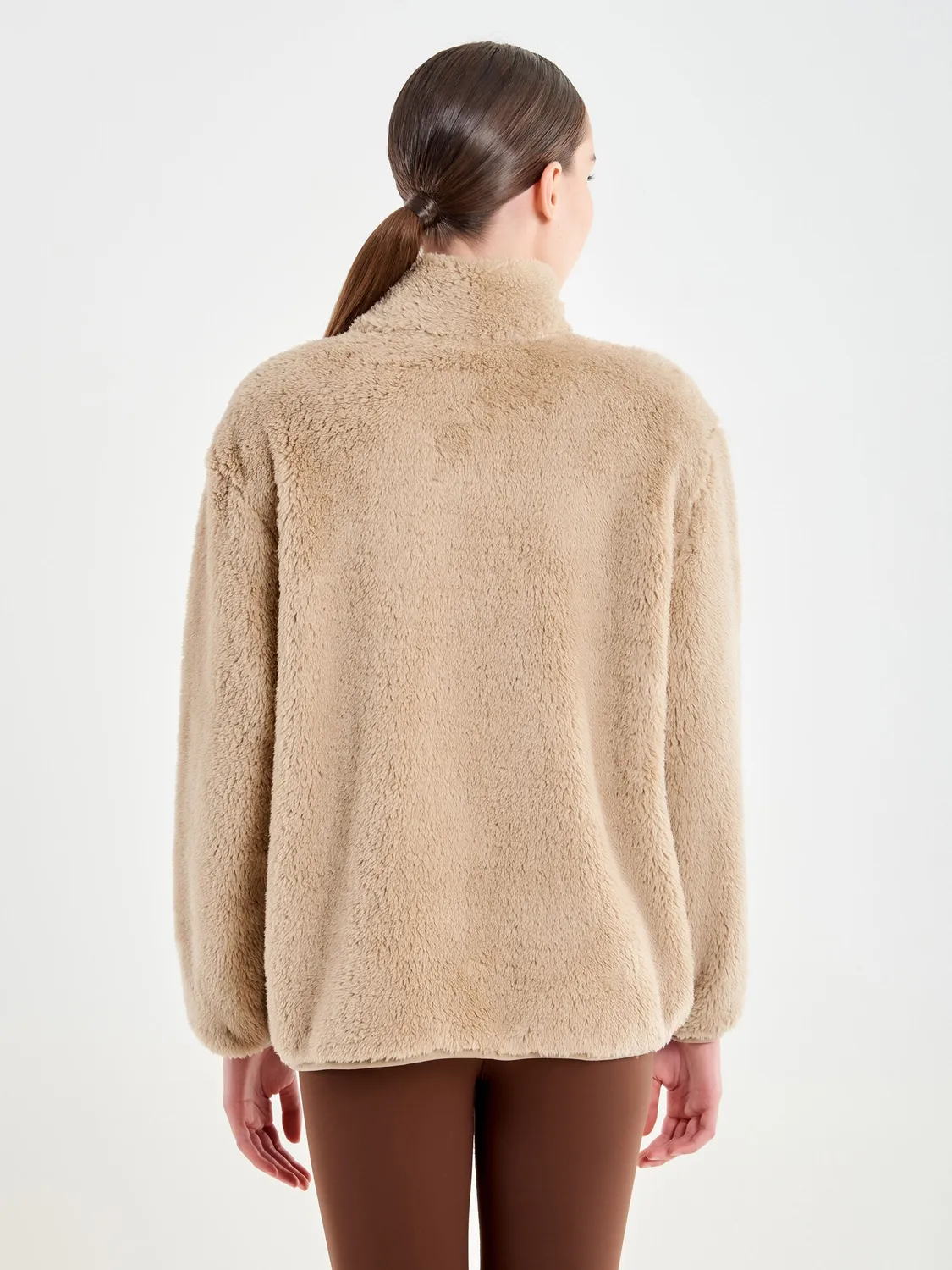 Vicolo Teddy Giacca Beige Pile Zip
