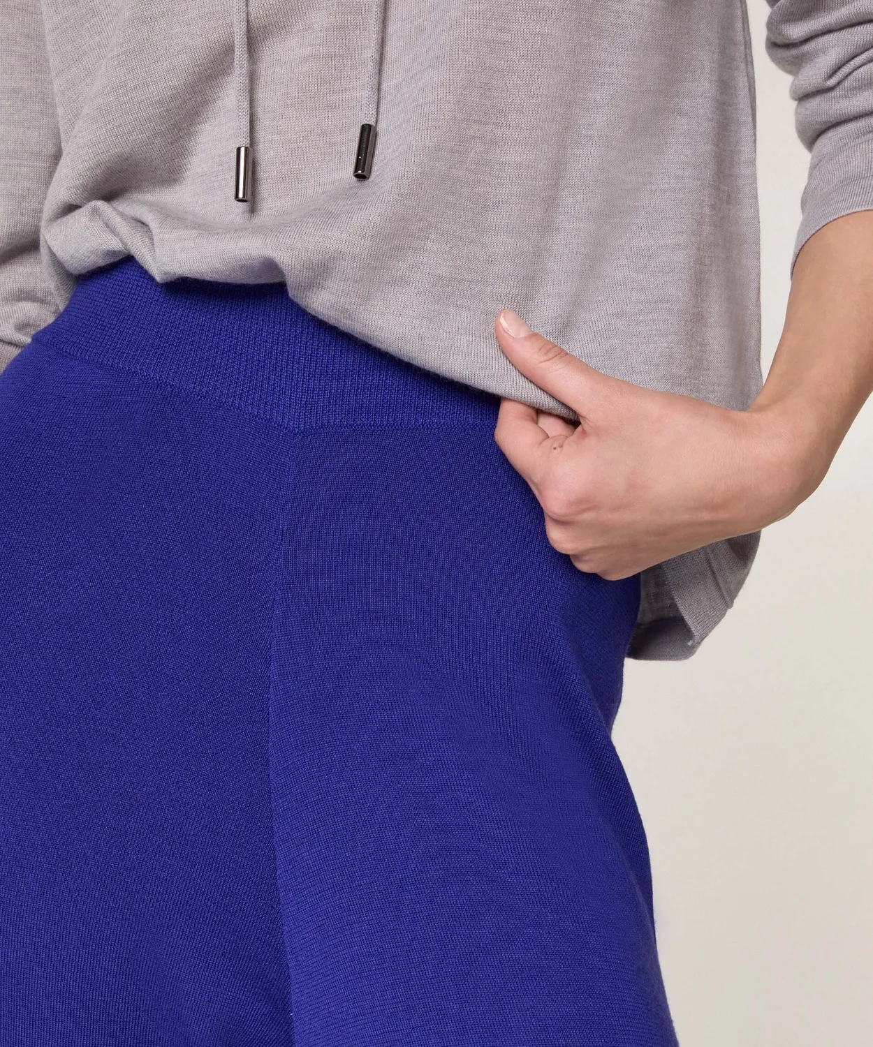 Rodier pantaloni ampi lana merino blu oltremare