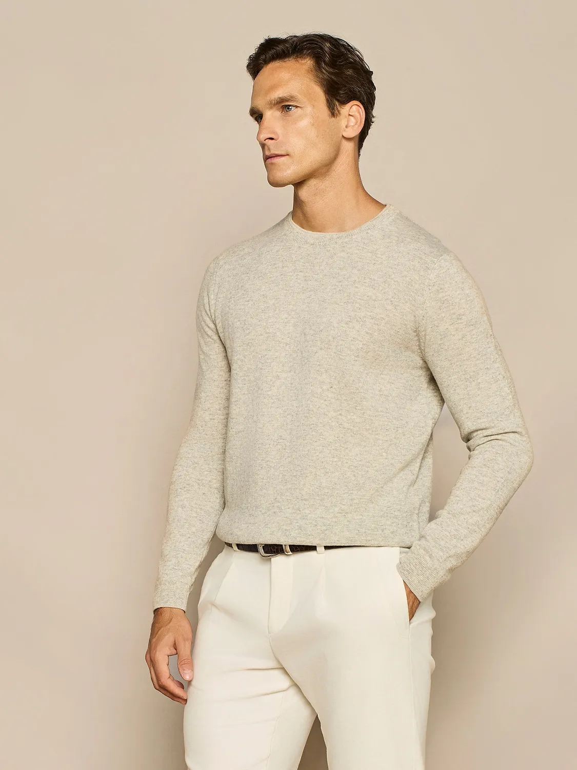 Paul Taylor maglia girocollo grigio misto cashmere