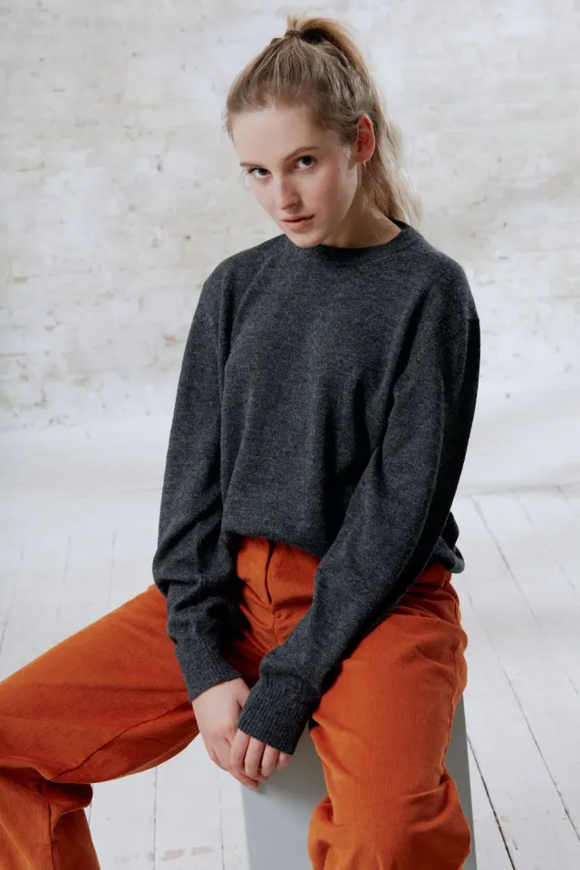 Jyoti - Fair Works Sathee maglione alpaca grigio scuro