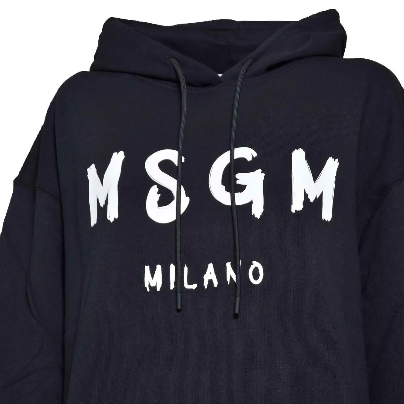 MSGM 2000MDM515200001 felpa cotone nera logo S