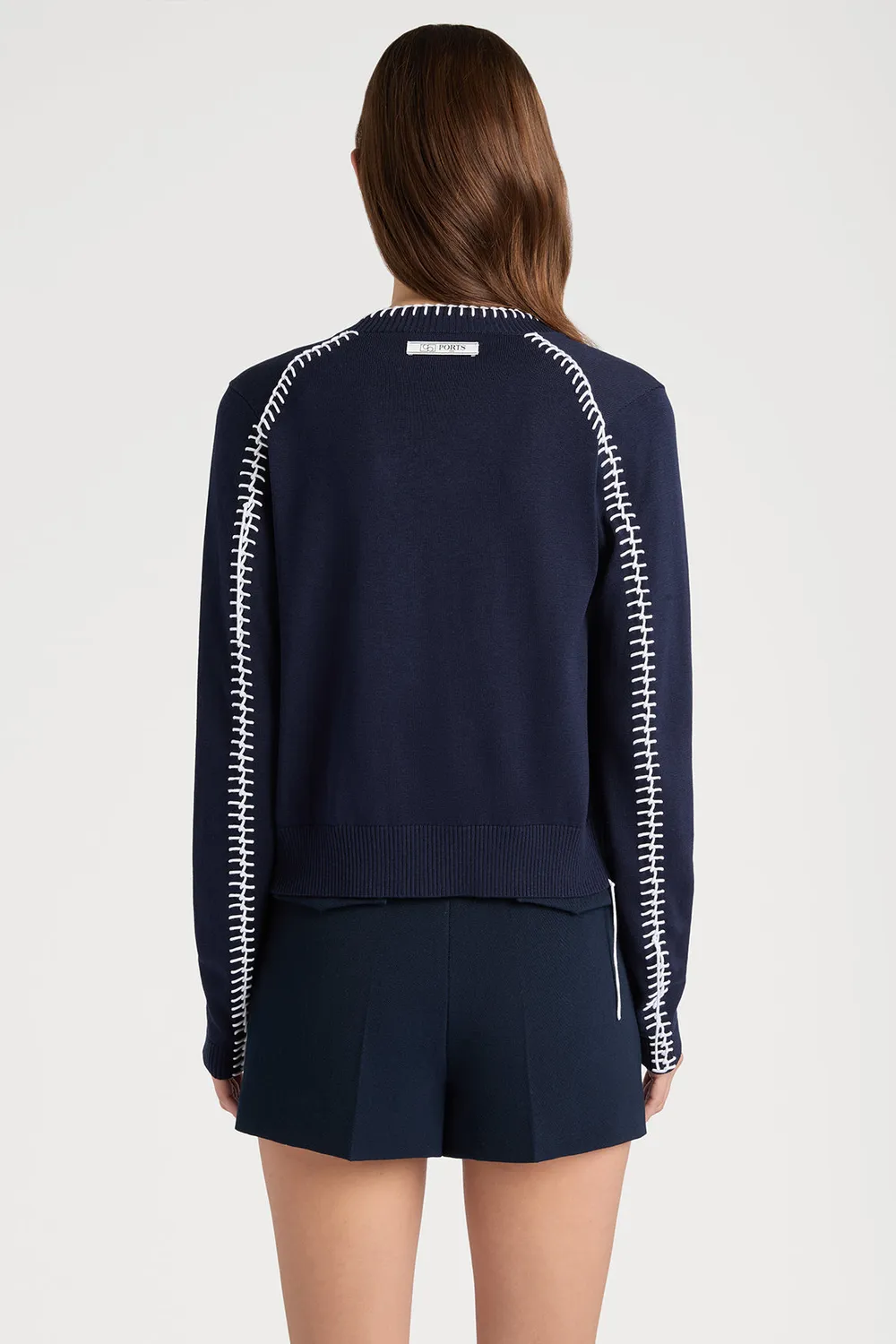 PORTS 1961 PW125KFN07 cardigan blu seta cotone