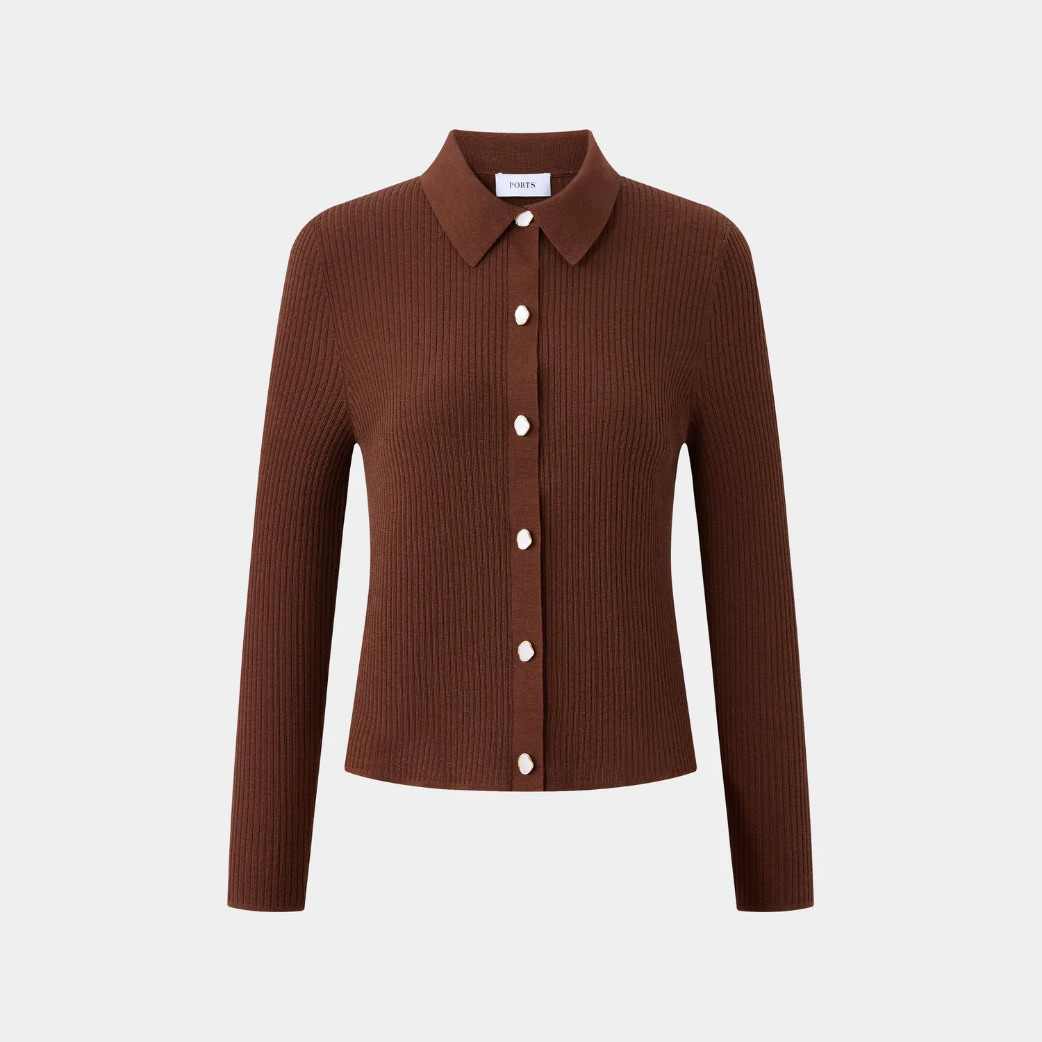 Ports Cambridge Brown Polo maglia lana marrone perle