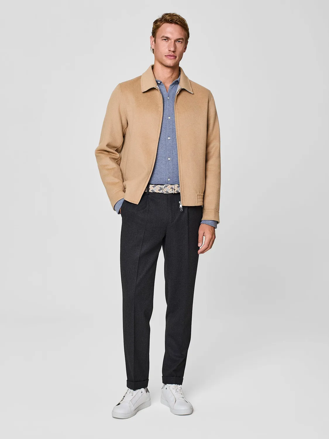 Paul Taylor bomber velour double face cammello