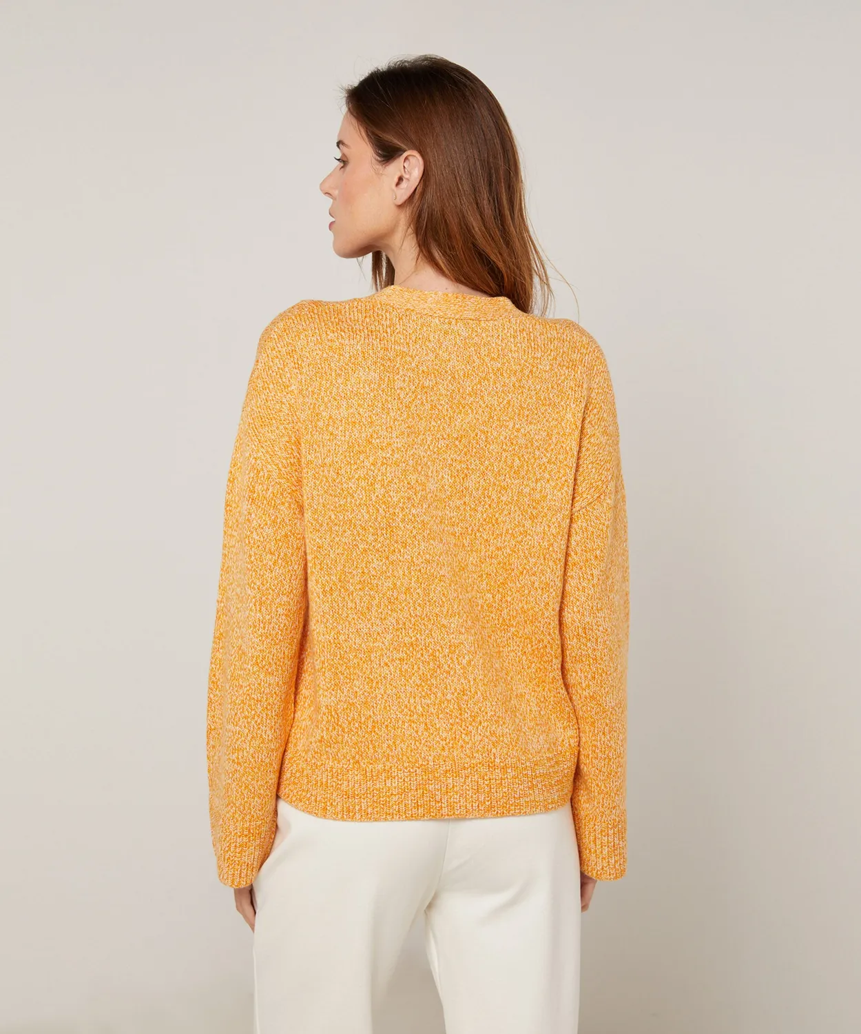 Rodier Cardigan corto mélange giallo