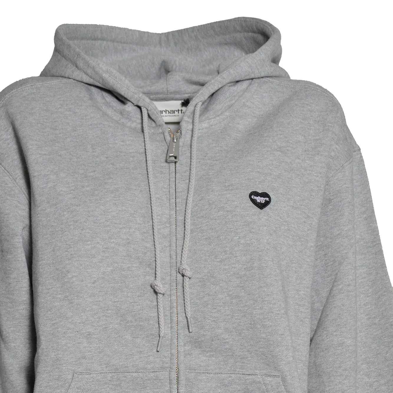 Carhartt WIP I037153 Felpa donna grigia zip cappuccio