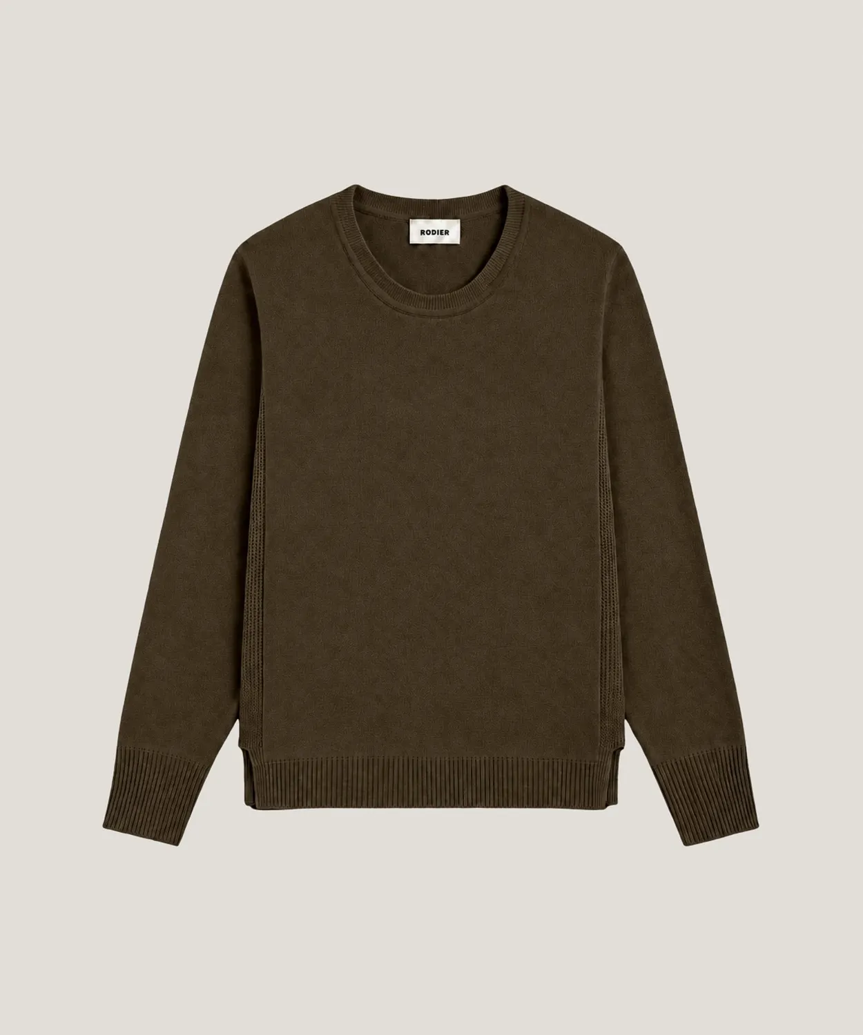 Rodier Maglione Girocollo Cashmere Kaki