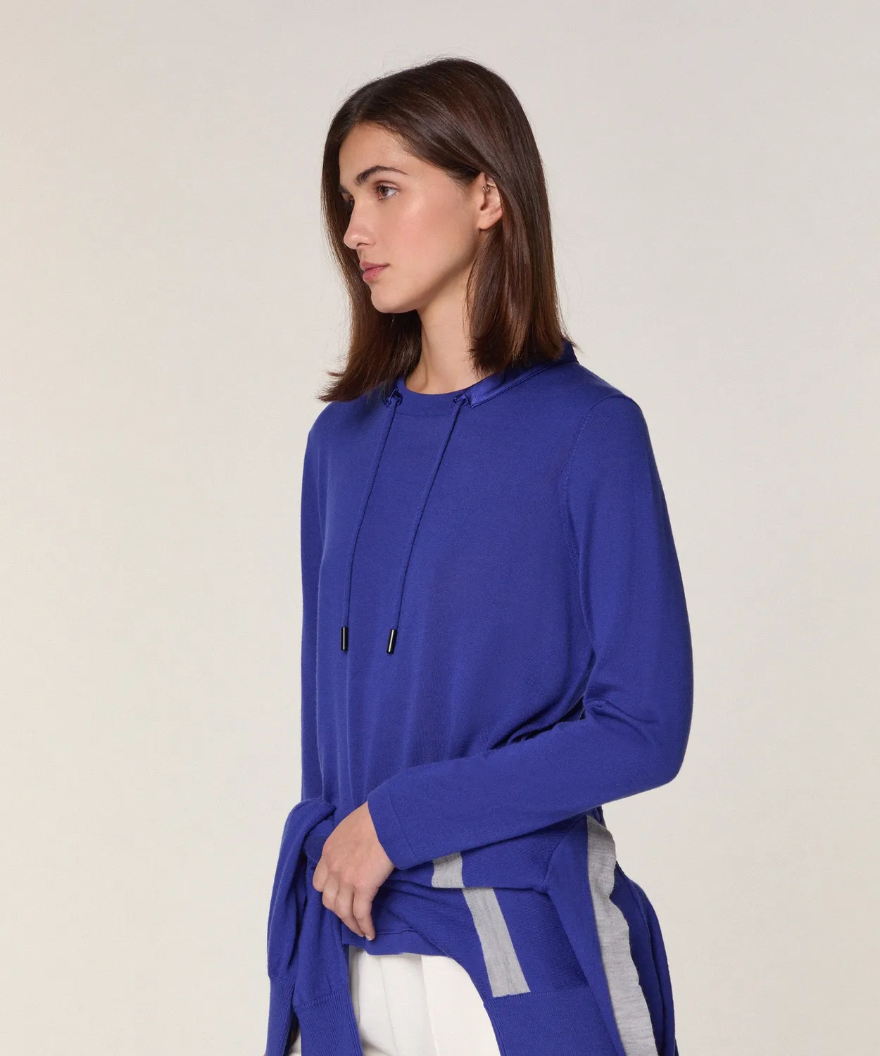 Rodier maglione merino girocollo blu oltremare