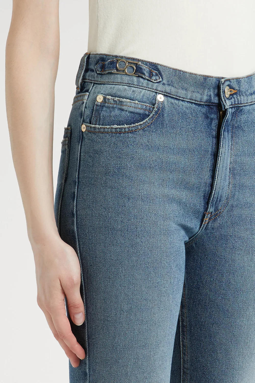 Ports 1961 Bootcut jeans denim indaco cotone