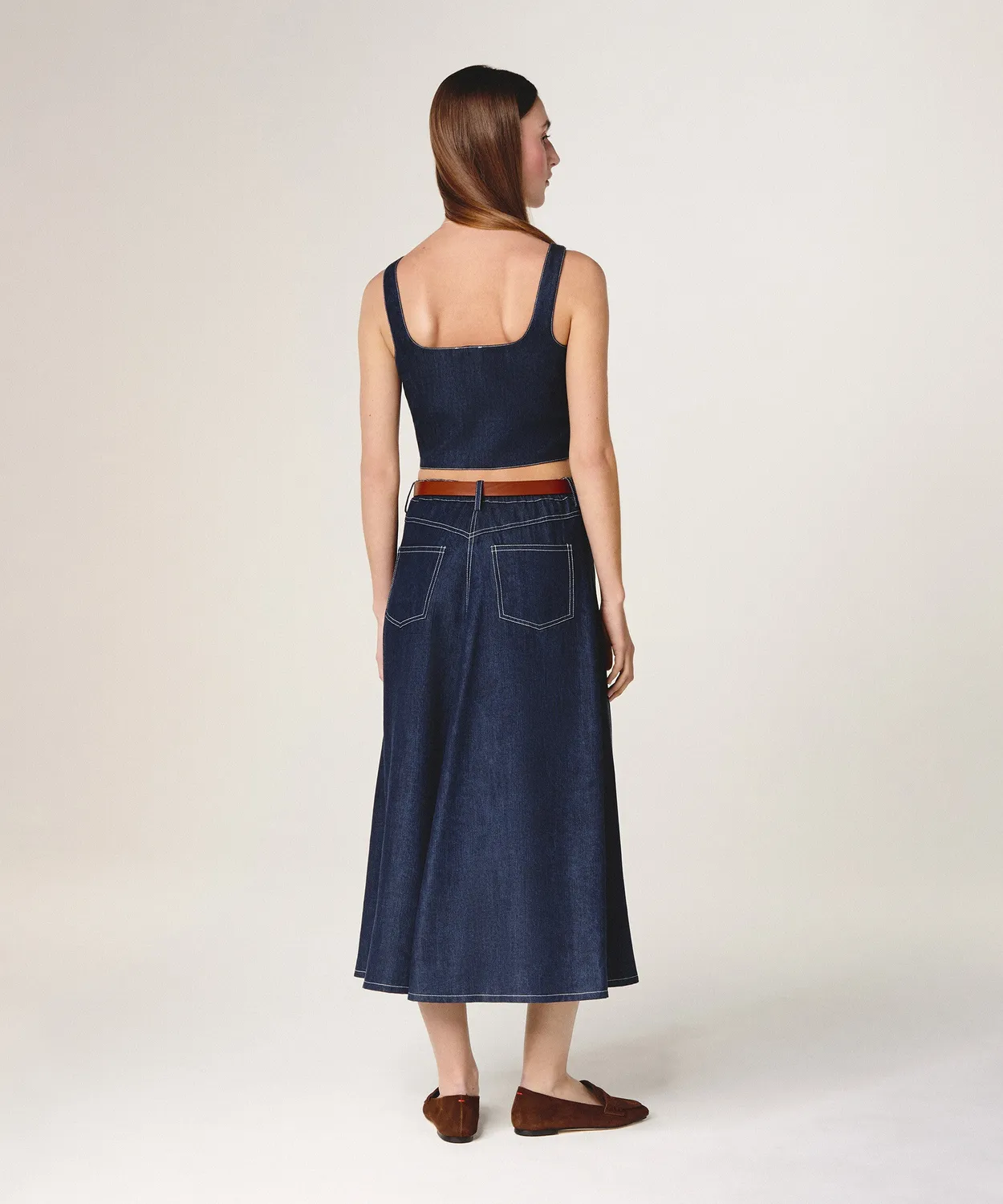 Rodier Bustier Denim Blu Denim Aderente
