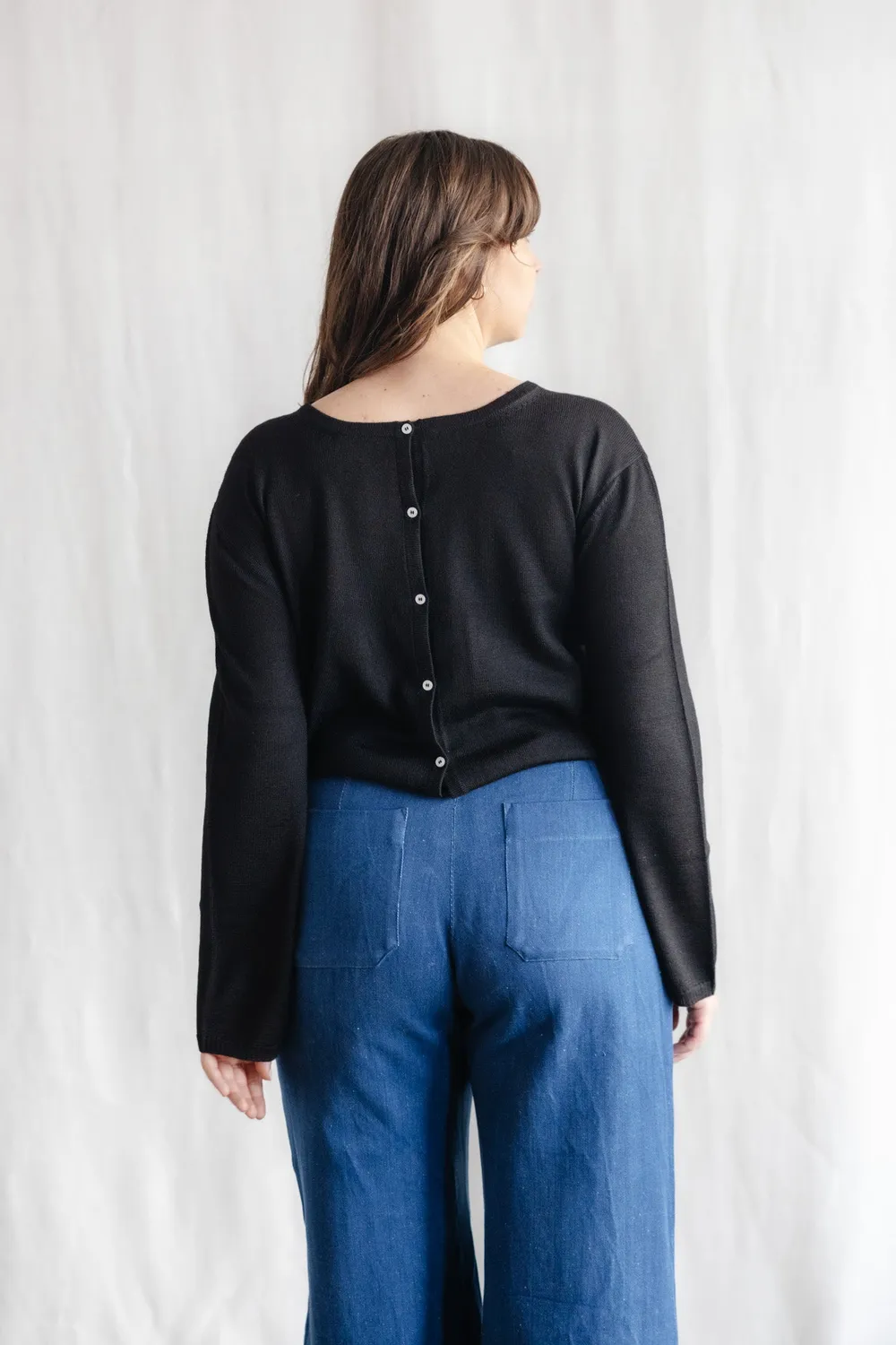 Jyoti Fair Works Navan cardigan nero baby alpaca donna