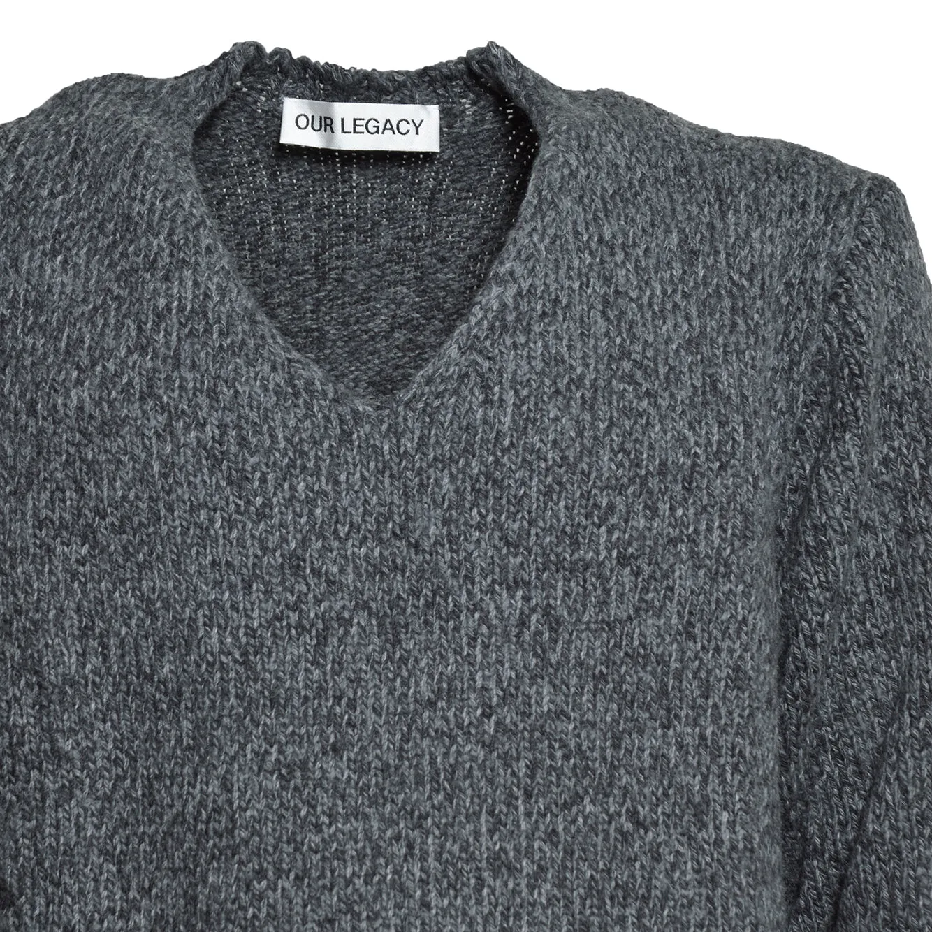 Our Legacy M4263LA maglia scollo V grigio lana