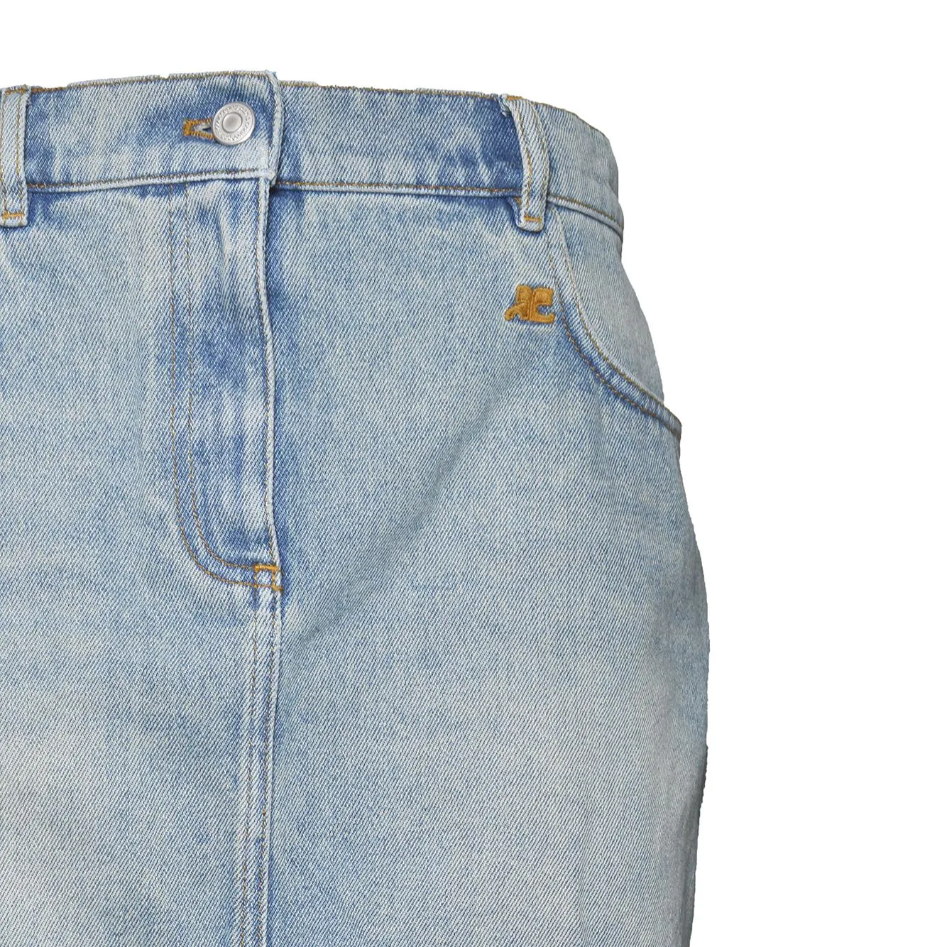 Courregès 126DJU346DE0058 gonna denim blu