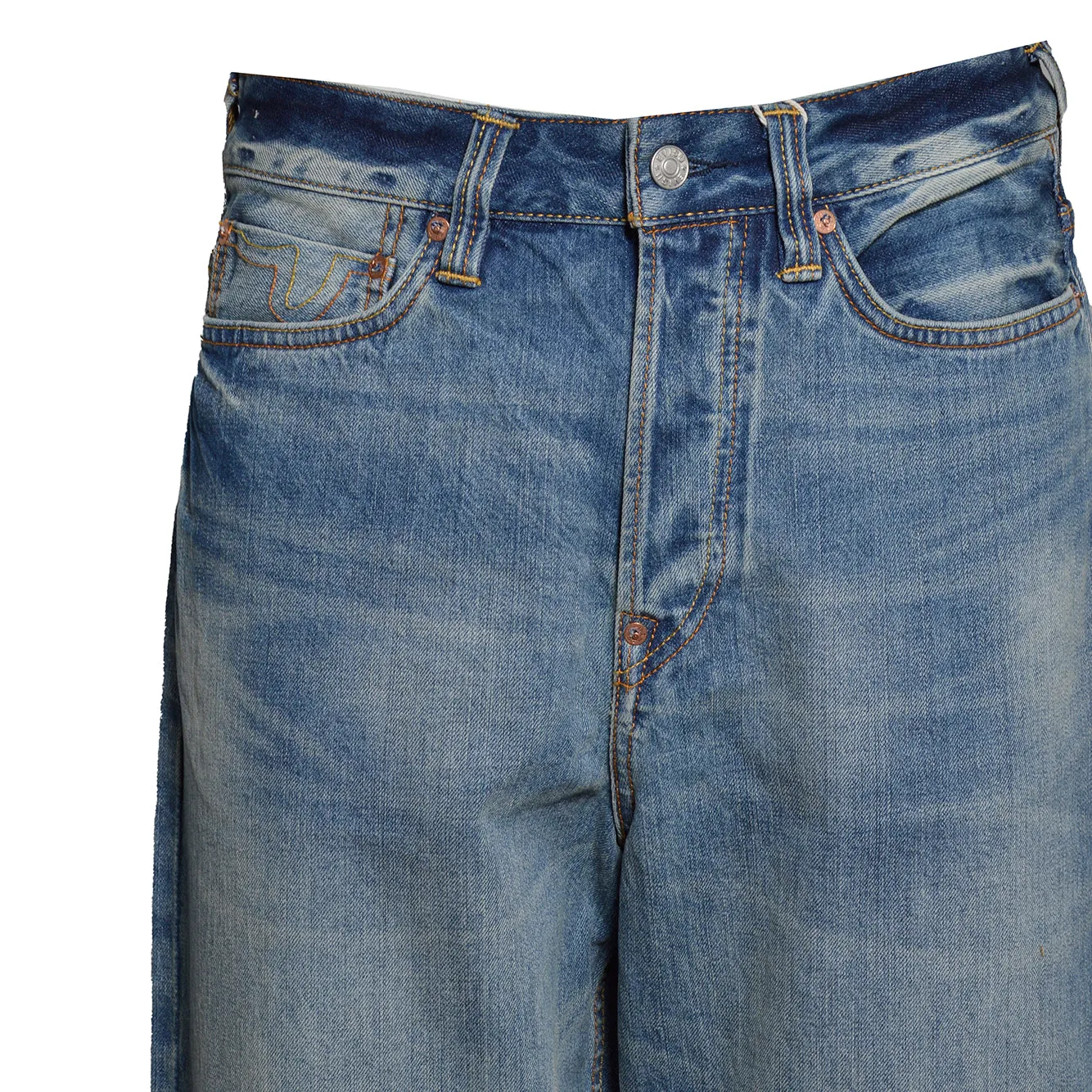 Evisu Daicock 2EAHTM5JE1246 jeans uomo indigo stampa ecru