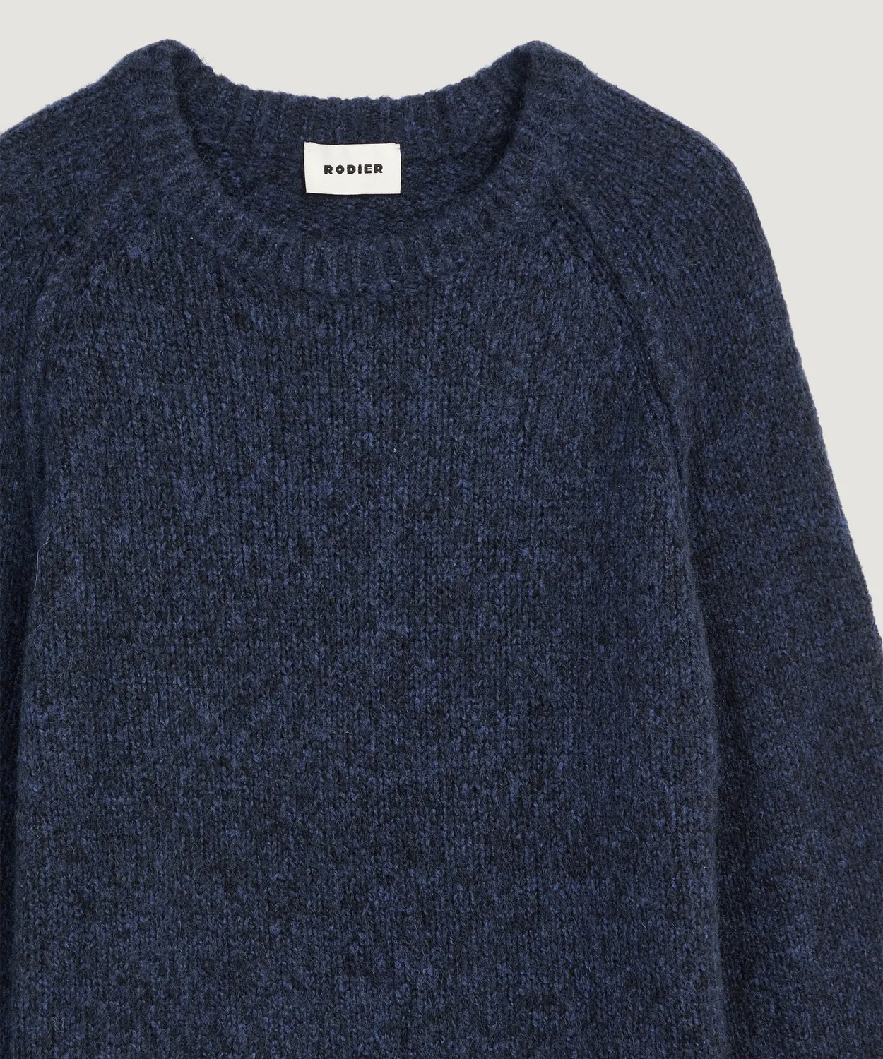 Rodier maglione girocollo maglia grossa donna blu navy