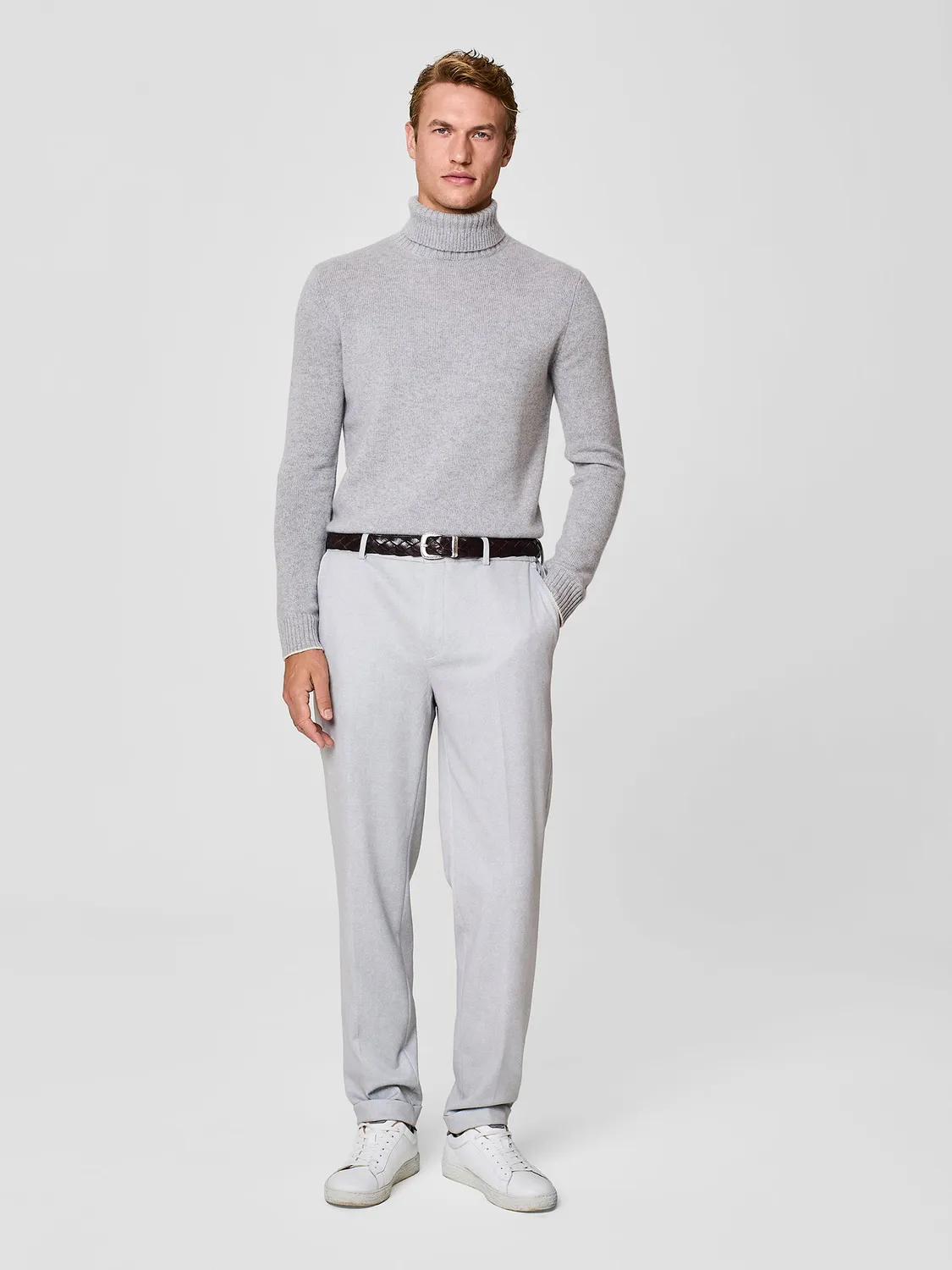 Paul Taylor Dolcevita Puro Cashmere Grigio Melange maglia