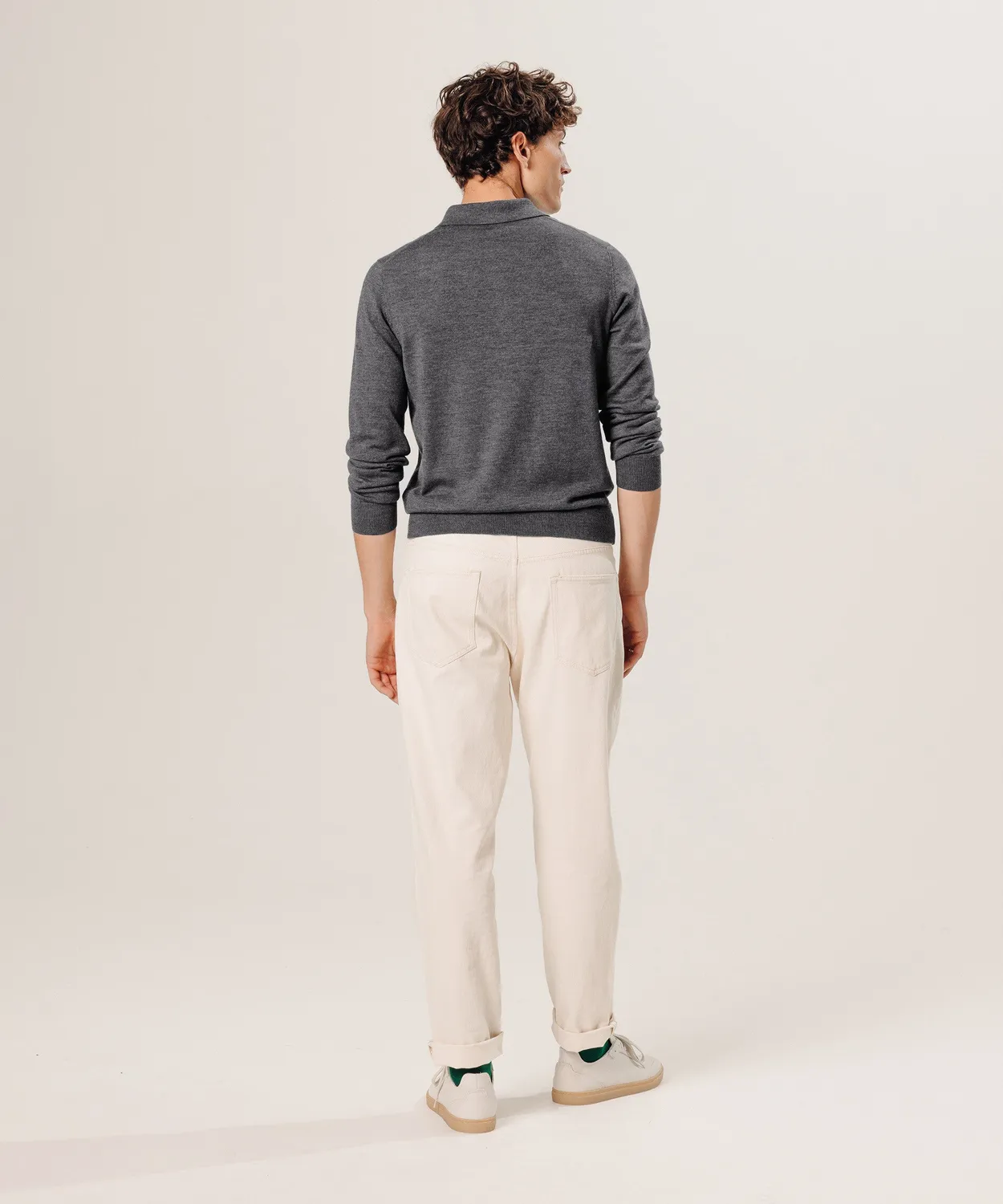 Rodier Polo Lana Merino Grigio Scuro Colletto Classico