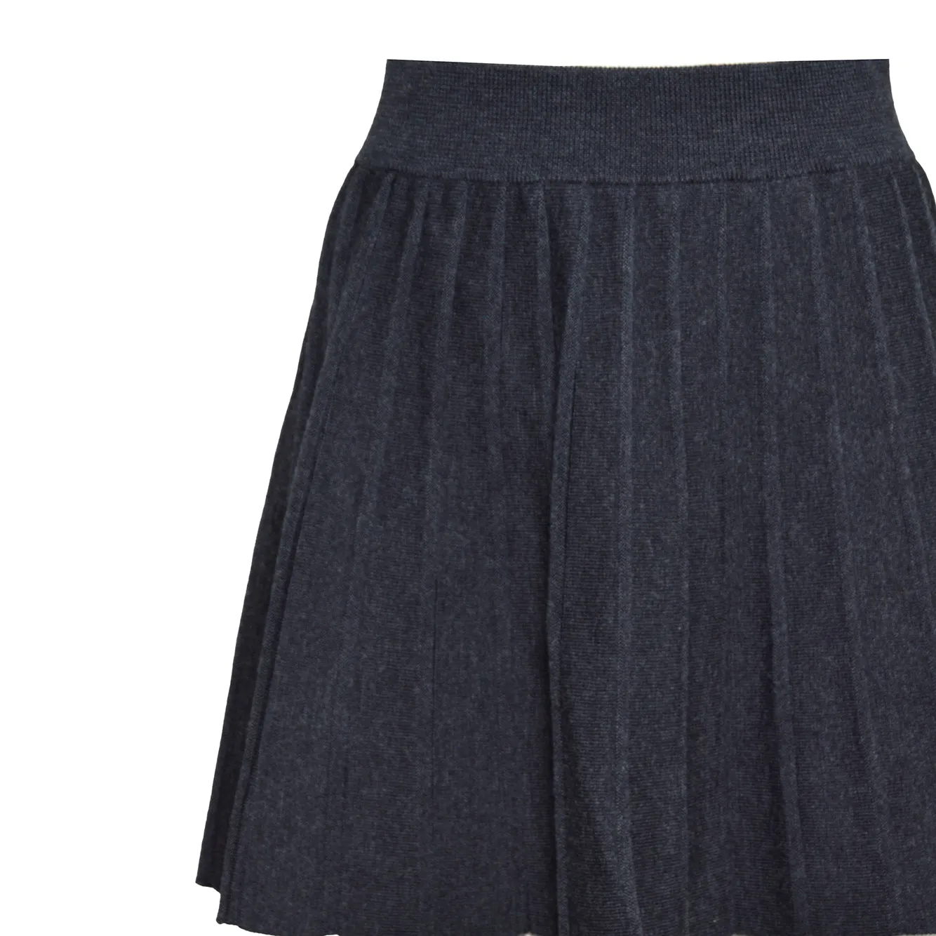 Saint Barth Irina gonna plissettata antracite maglia merino