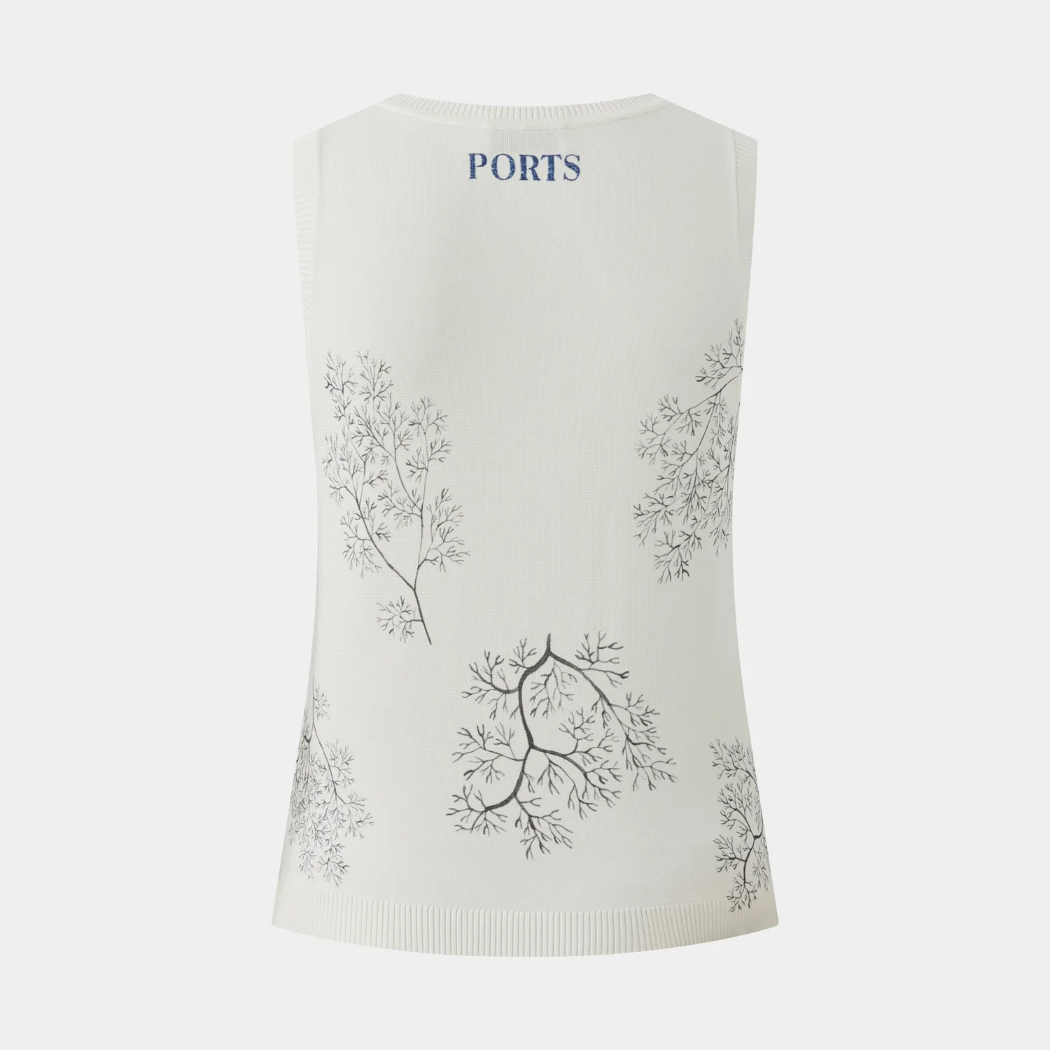 PORTS Pattern top maglia smanicato crema M