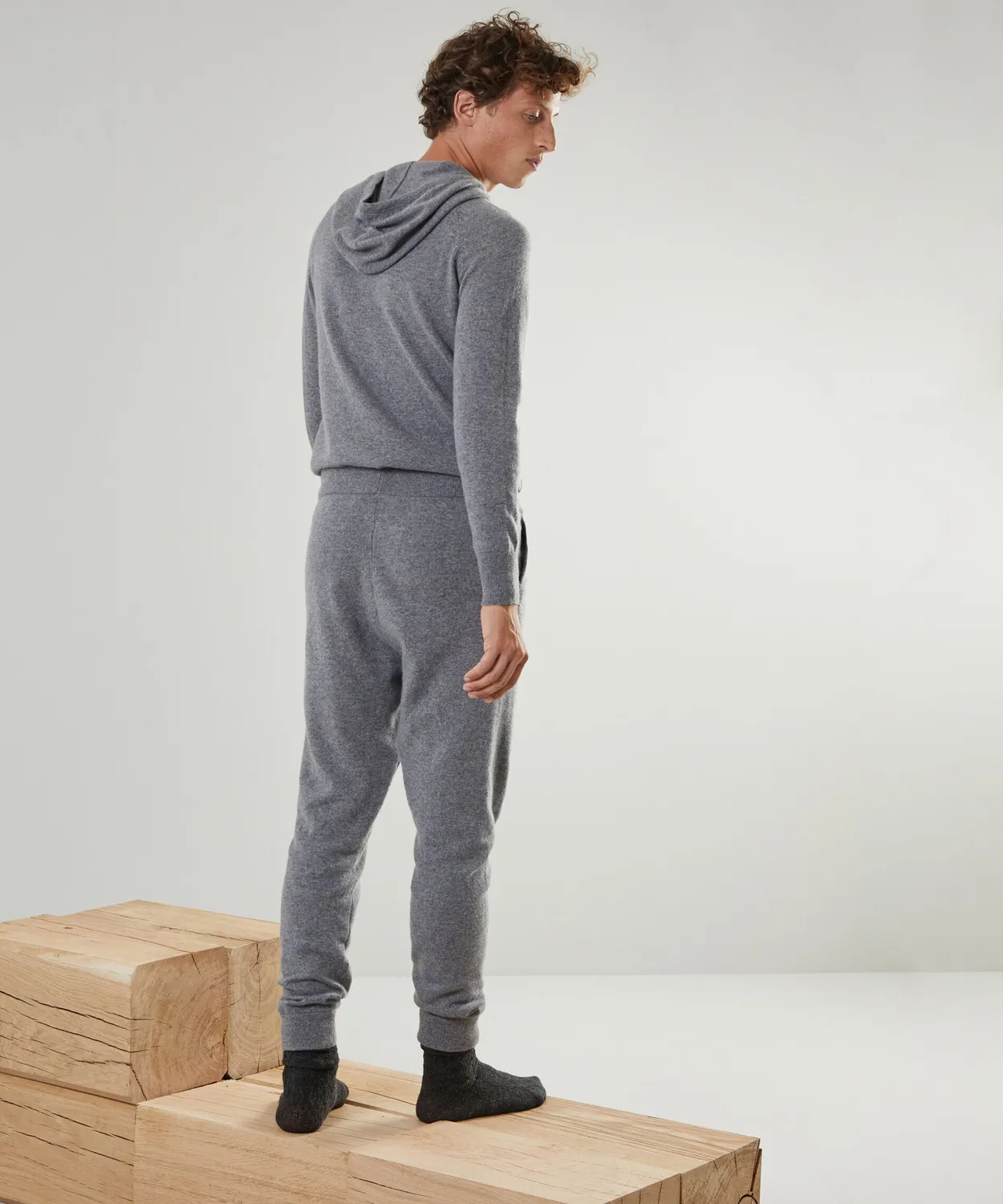 Rodier jogging cashmere uomo grigio medio 2 fili