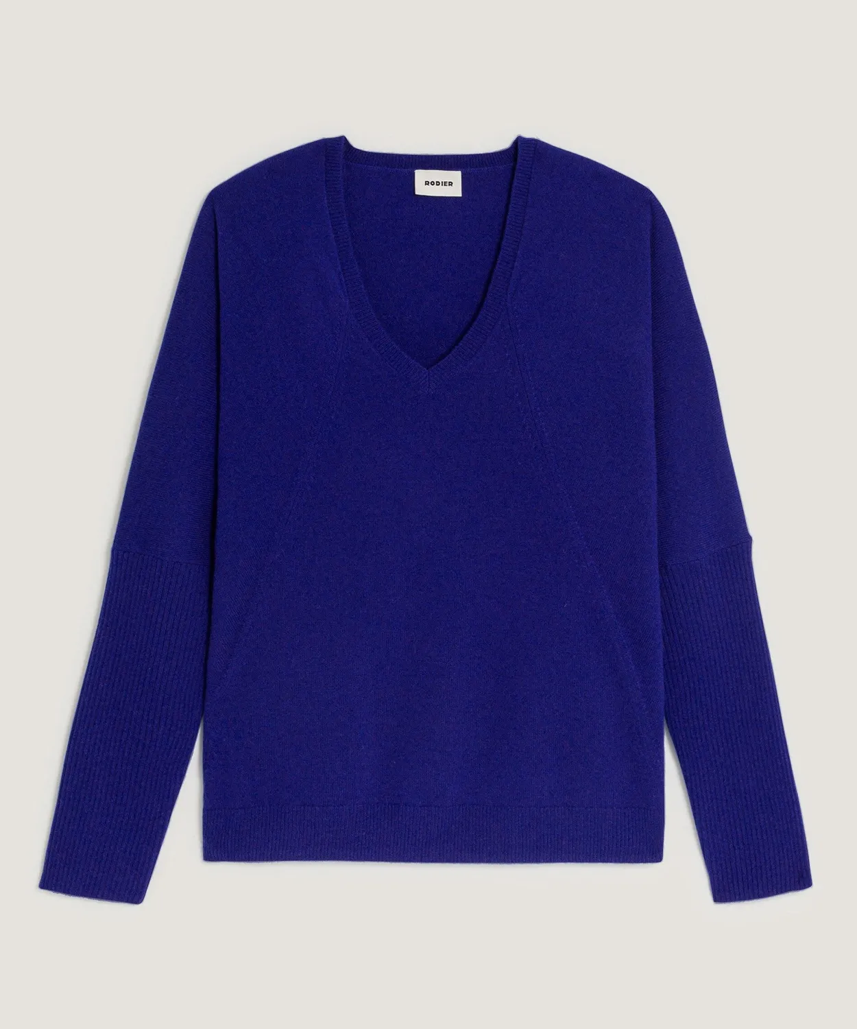 Rodier Maglione Oversize Cashmere Scollo a V Blu Oltremare
