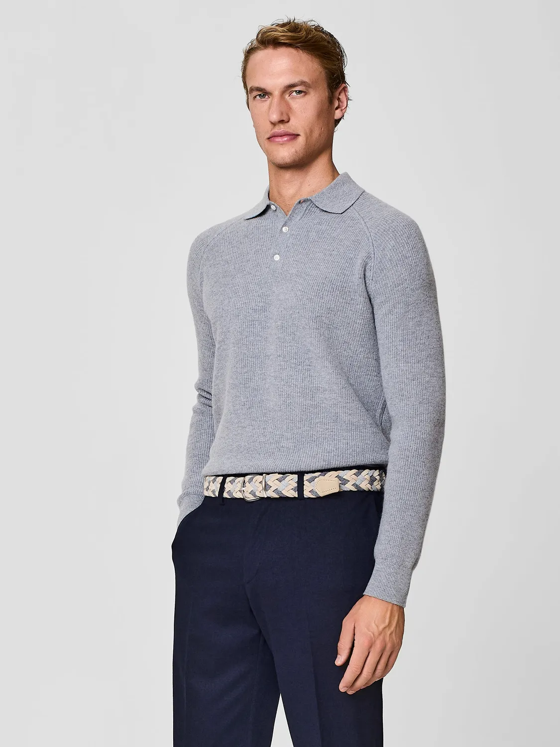 Paul Taylor Polo Lana Angora Grigio Medio Maglia F12