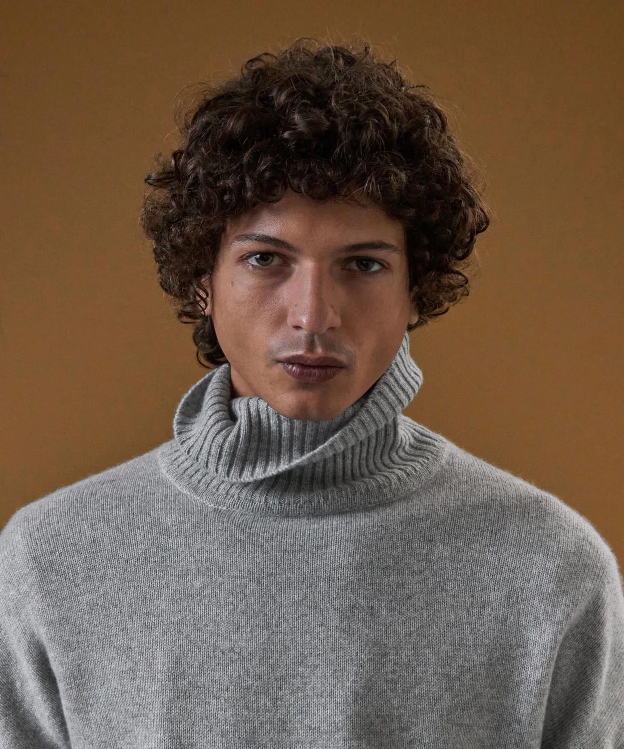 Rodier maglione cashmere collo alto grigio perla 4 fili
