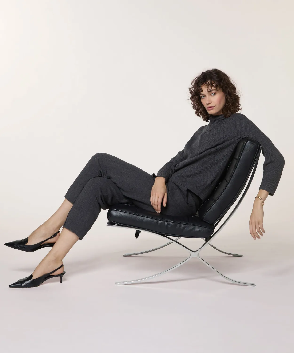 Rodier Pantaloni a sigaretta maglia Milano grigio scuro