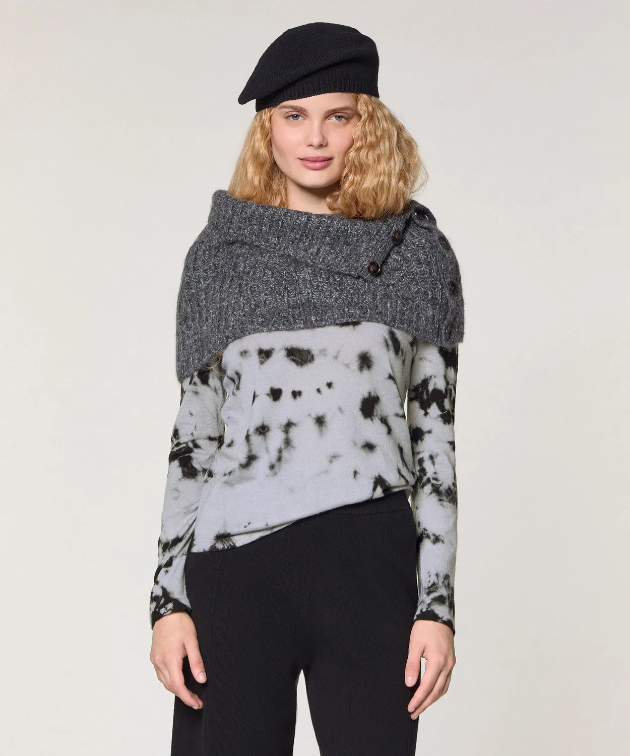 Rodier collo maglia grossa grigio erica