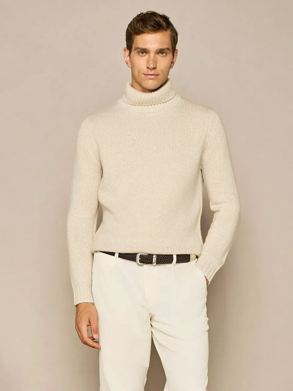Paul Taylor dolcevita mouliné lana beige finezza 5