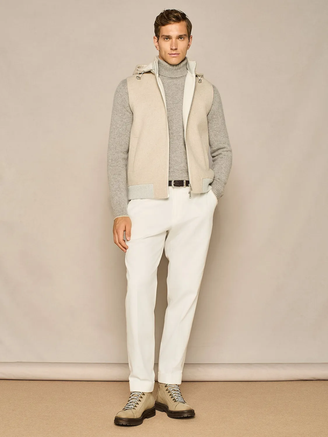Paul Taylor Dolcevita Puro Cashmere Grigio Chiaro Melange