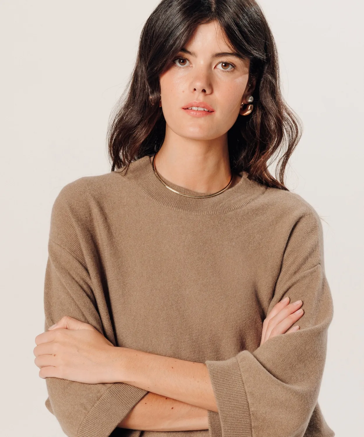 Rodier Poncho Cashmere Donna Cammello Maniche 3/4