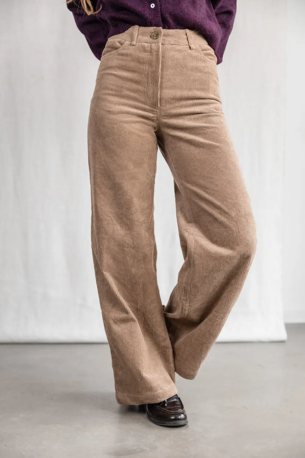Jyoti Fair Works Tushar pantaloni velluto cappuccino
