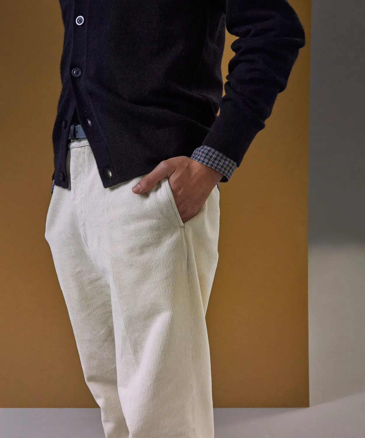 Rodier cardigan cashmere 2 fili scollo V nero uomo