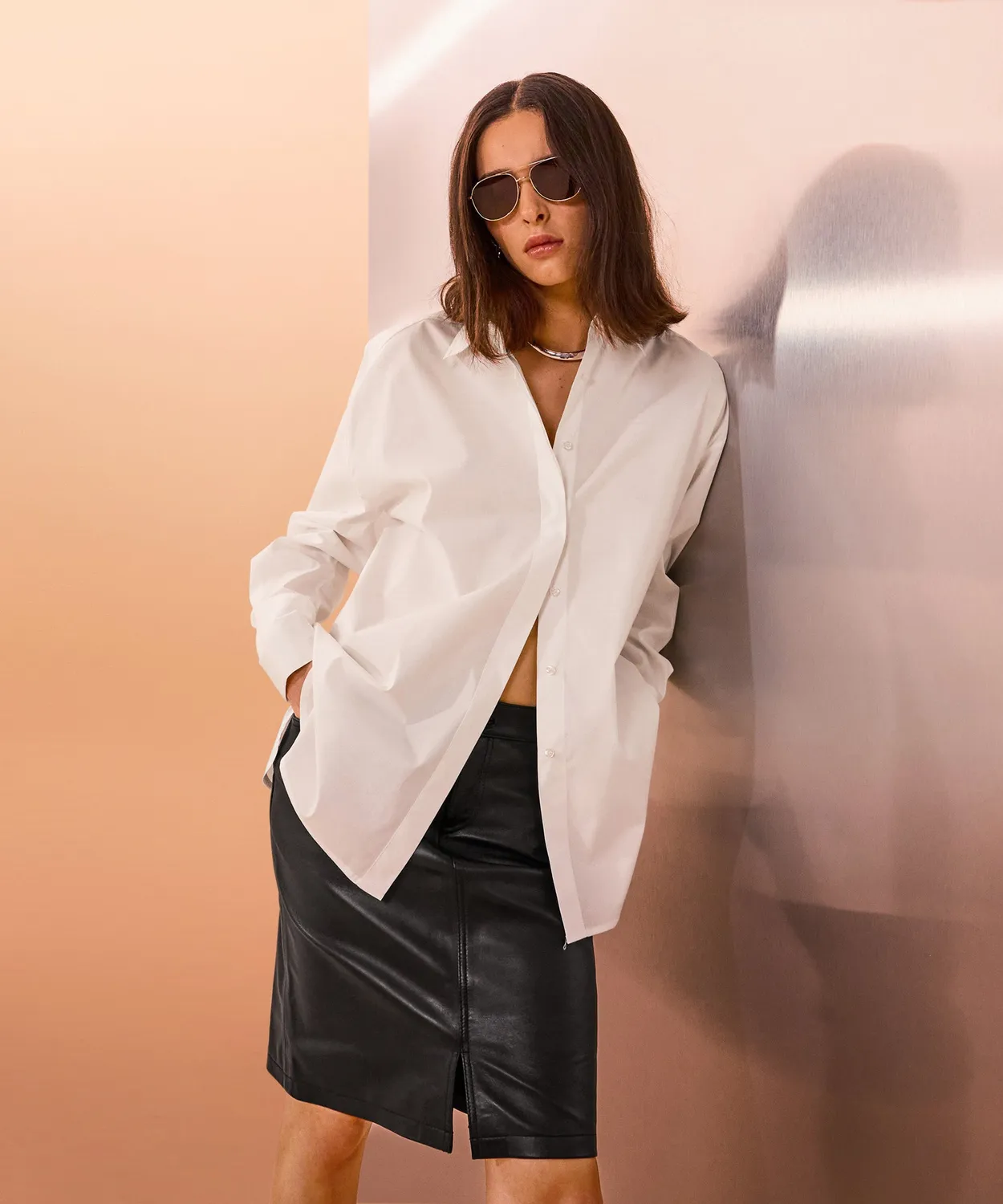 Rodier camicia oversize bianca in cotone Made in Italy